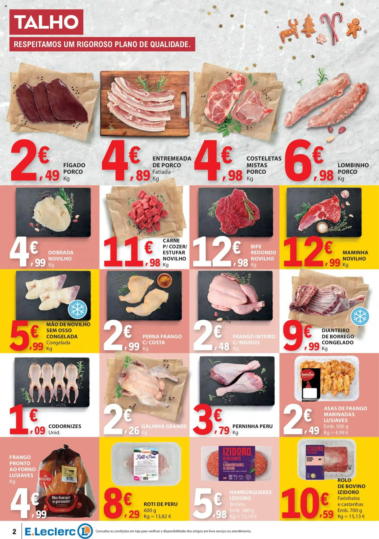 E.Leclerc folheto │ válido de 06.11.2025 | Página: 2 | Produtos: Forno, Frango, Castanhas, Carne