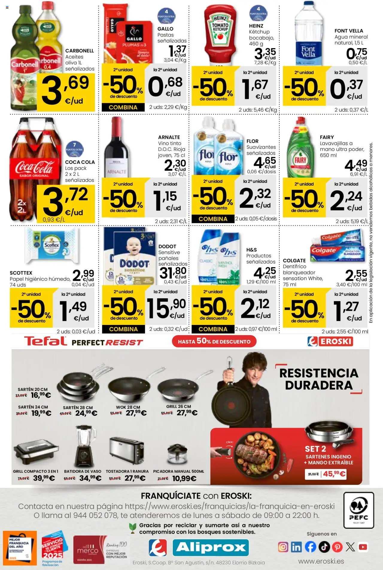 Eroski -  Aliprox │ válido desde el 14.08.2025 | Página: 4 | Productos: Papel higienico, Lavavajillas, Ρούτερ, Agua mineral