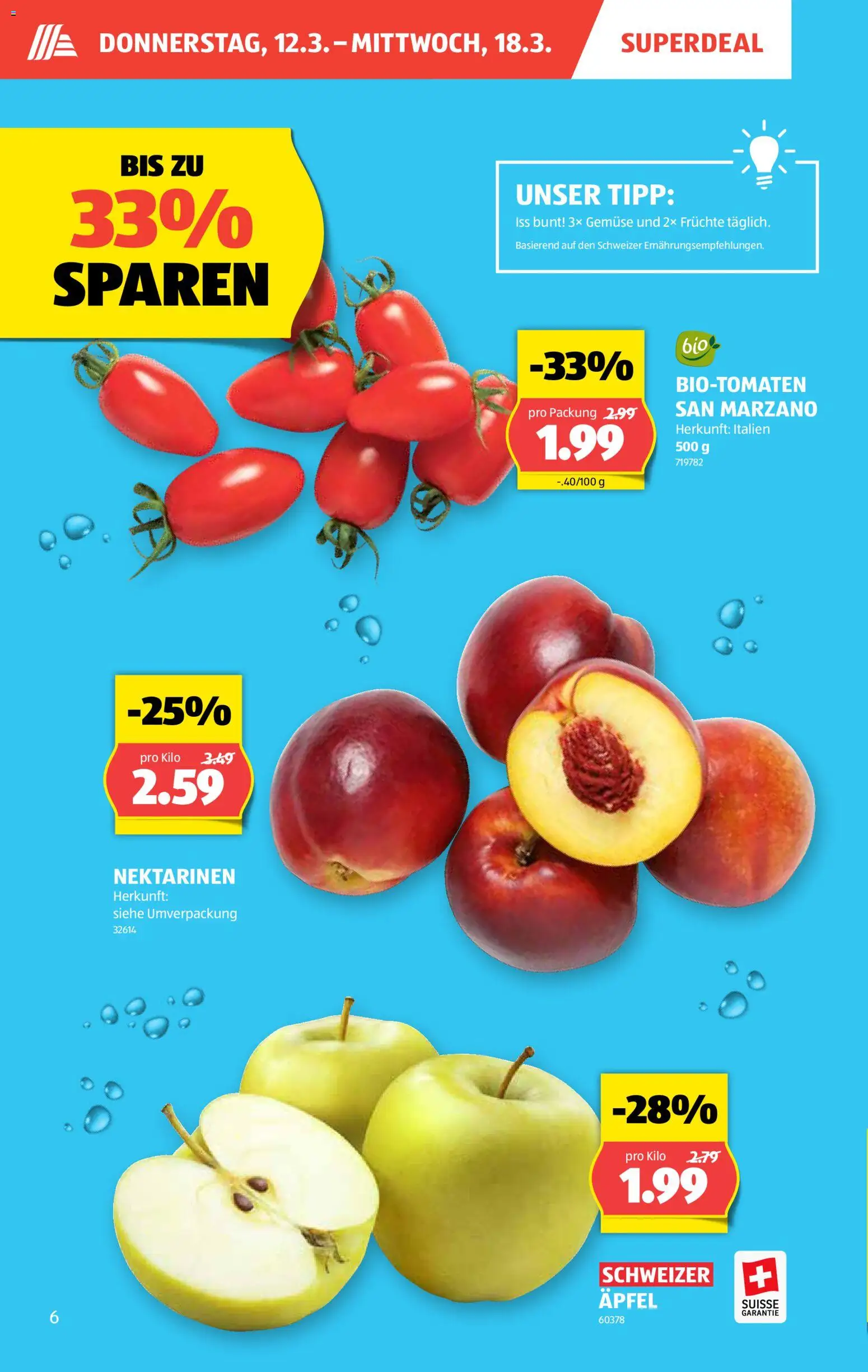 Aldi aktionen – gültig ab 12.03.2026 | Seite: 7 | Produkte: Nektarinen, Äpfel, Gemüse, Früchte