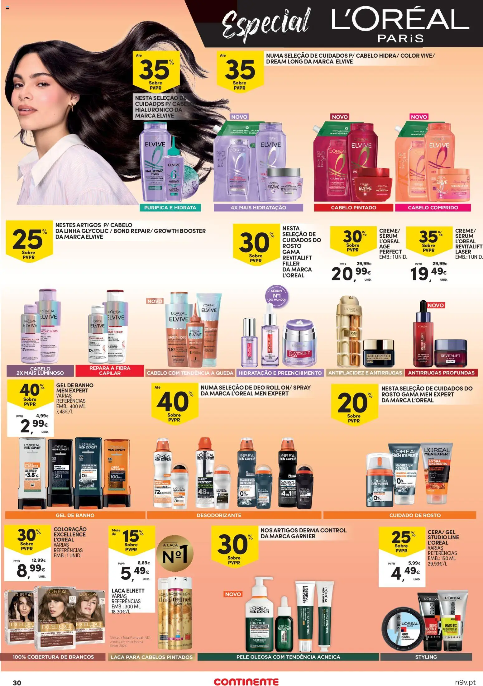 Continente - Açores │ válido de 30.10.2025 | Página: 30 | Produtos: Gloss, Gel de banho, Sérum, Banho