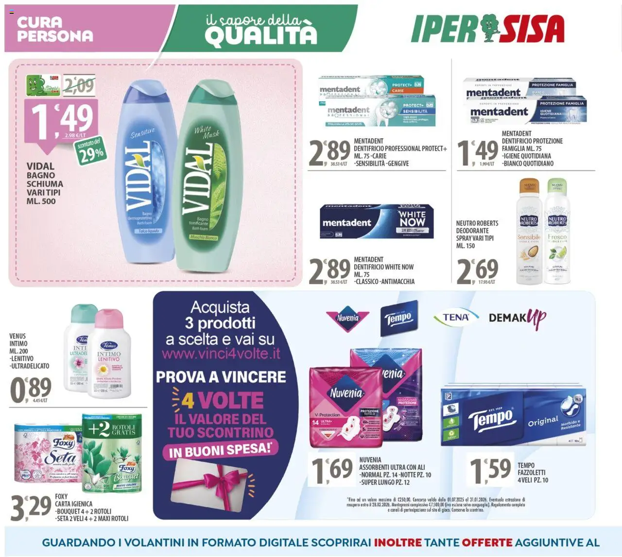 Volantino SISA del 03.10.2025 | Pagina: 14 | Prodotti: Deodorante, Fazzoletti, Talco, Bagno