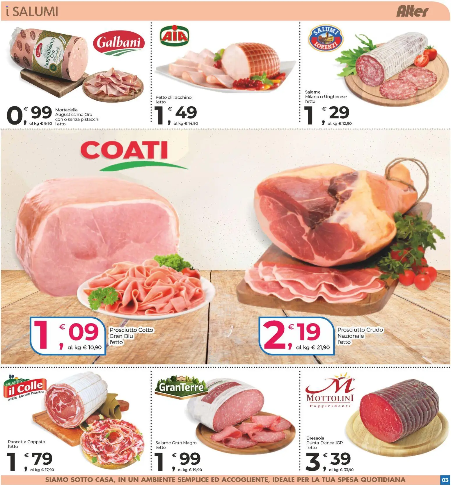 Volantino Alter Discount del 05.12.2025 | Pagina: 3 | Prodotti: Prosciutto Cotto, Bresaola, Tacchino, Prosciutto