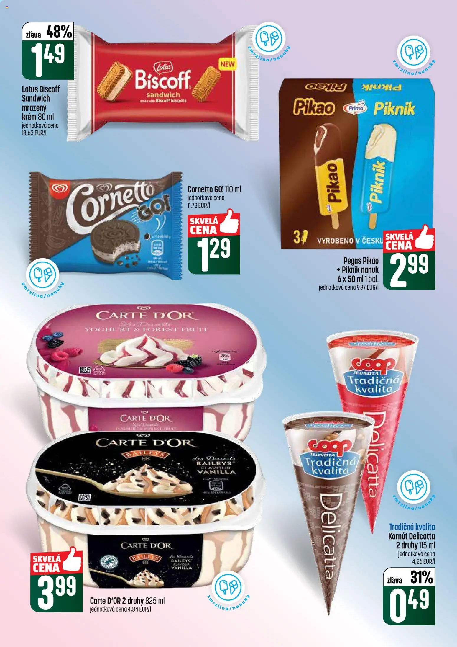 Nové COOP Jednota akcie – leták je platný od 30.04.2026 | Strana: 18 | Produkty: Nanuk, Krém, Baileys