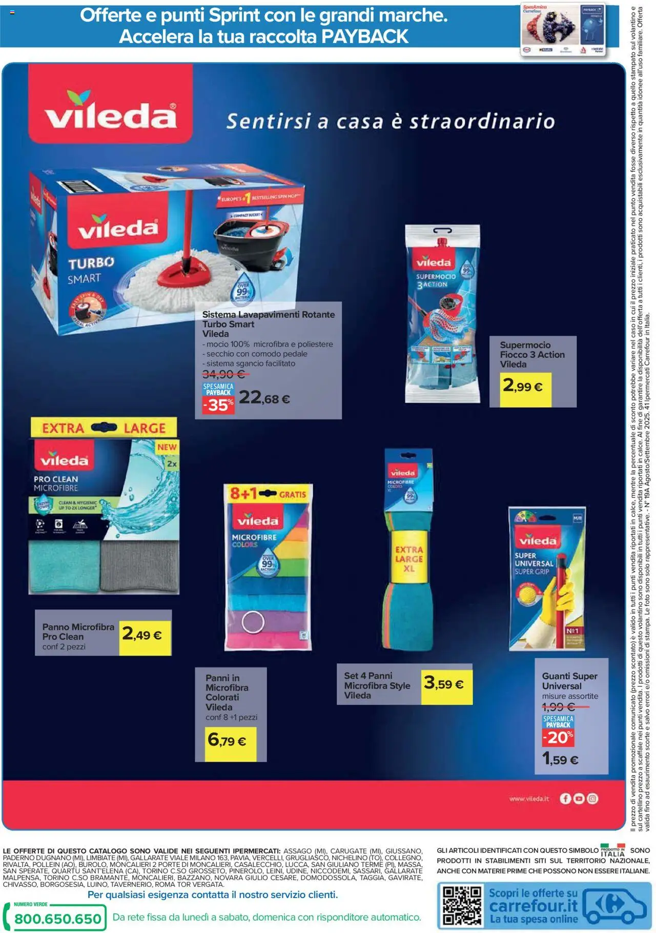Volantino Carrefour del 21.08.2025 | Pagina: 22 | Prodotti: Panno microfibra, Mocio, Guanti, Secchio