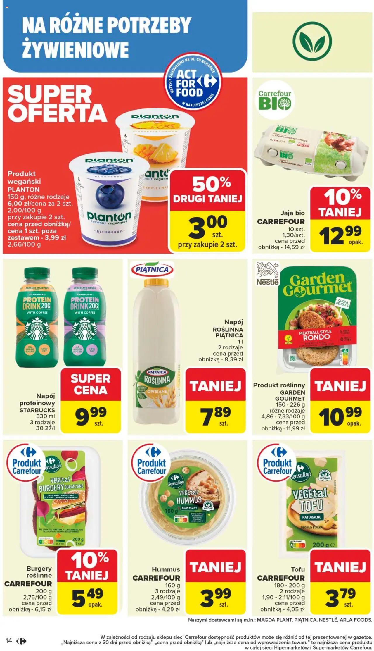 Carrefour Gazetka od 13.10.2025 | Strona: 14 | Produkty: Tofu, Hummus, Jaja
