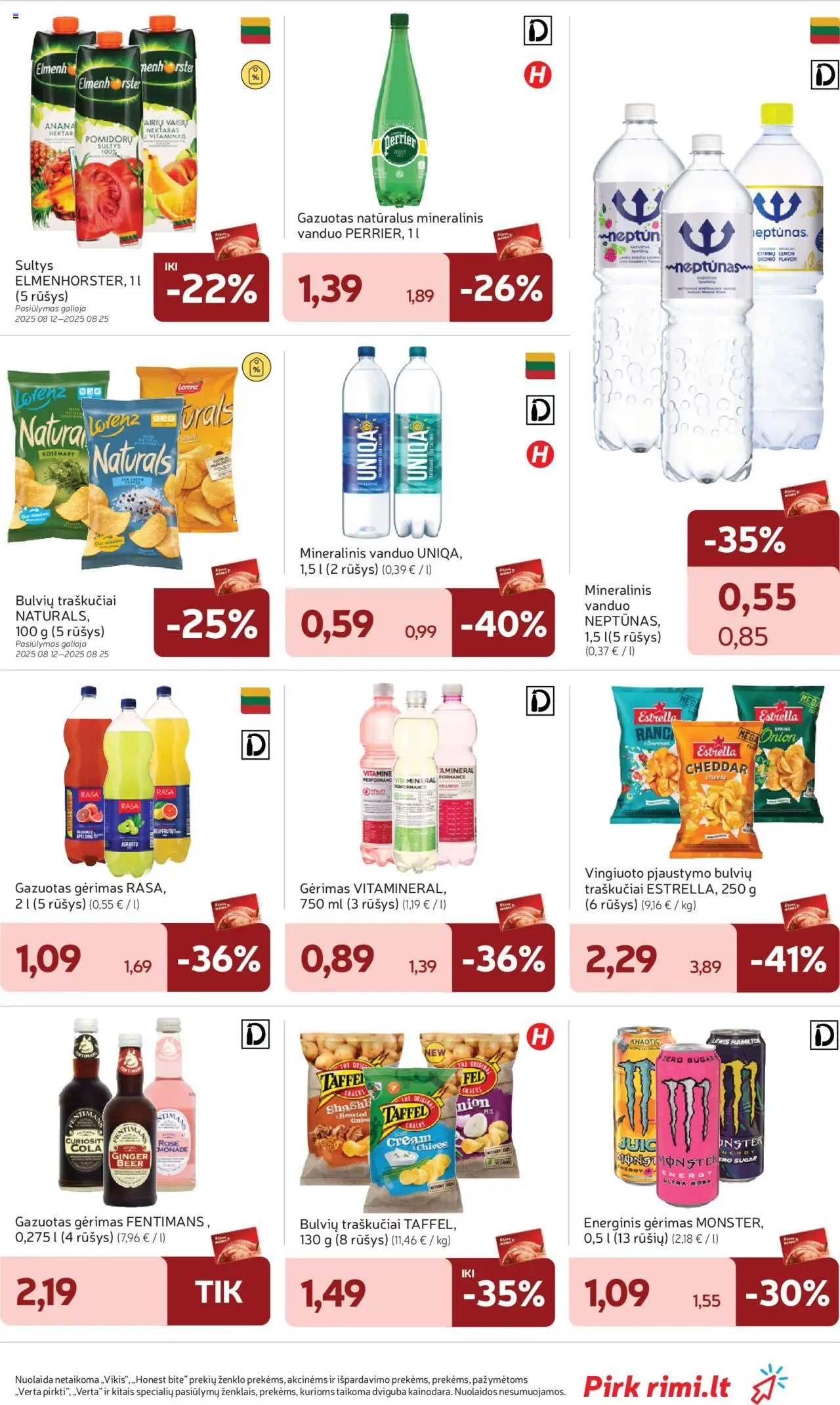 Rimi leidinys│galioja nuo 19.08.2025 | Puslapis: 29 | Prekių: Energinis gėrimas, Sultys, Traškučiai, Mineralinis vanduo