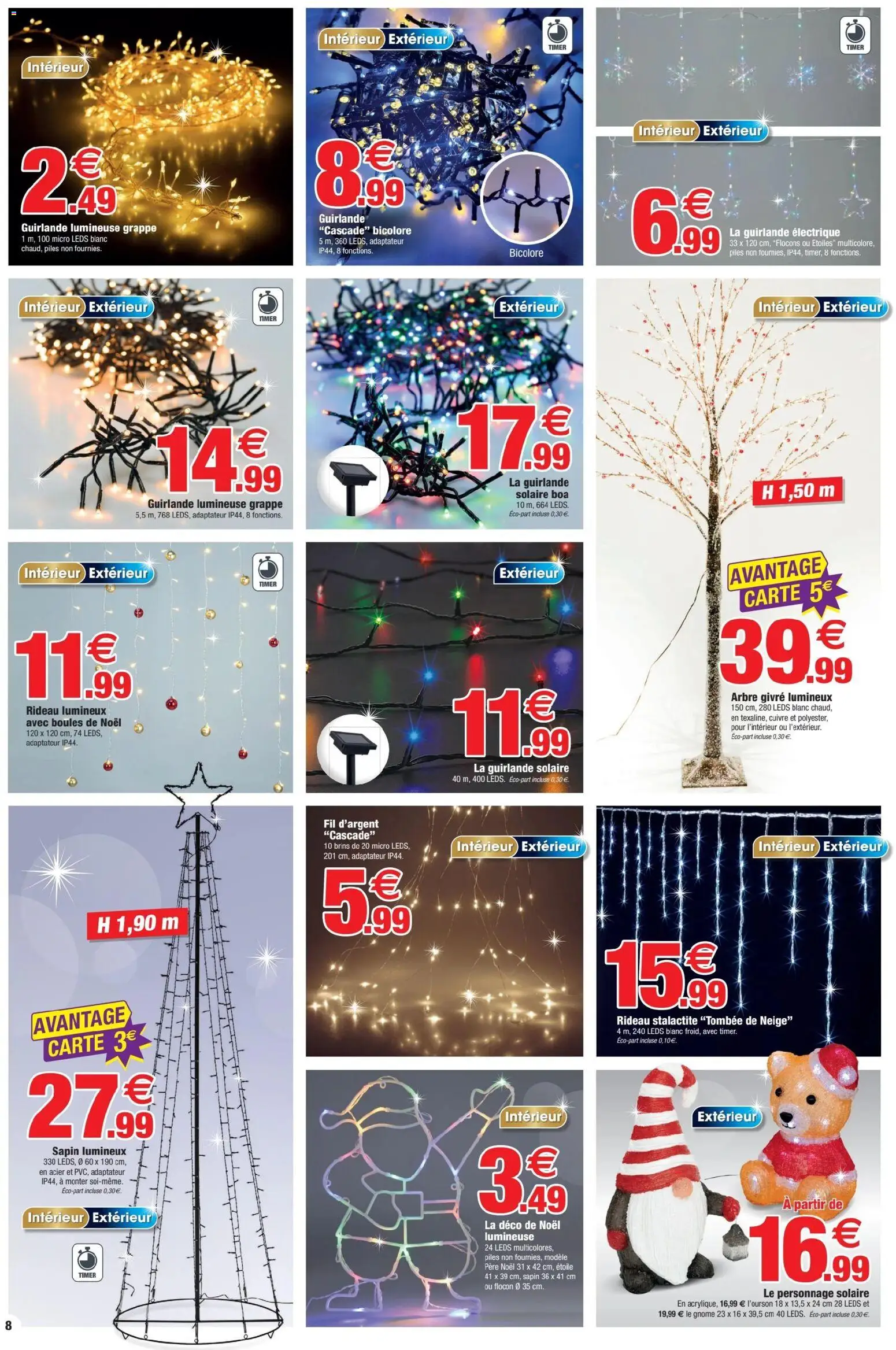 {H1} | Page: 8 | Produits: Guirlande lumineuse, Sapin lumineux, Piles, Rideau