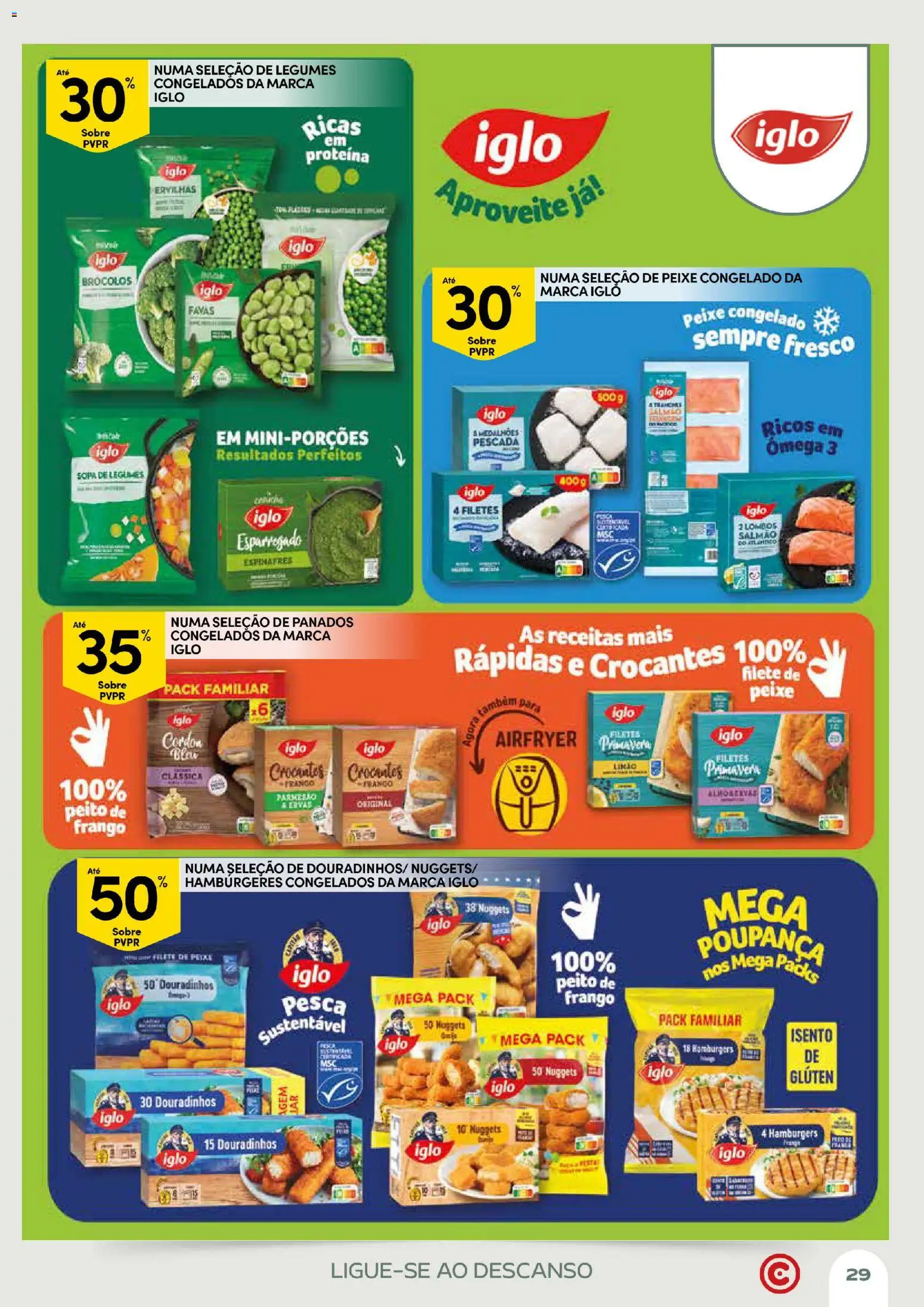 Continente Açores Momentos de pausa │ válido de 21.04.2026 | Página: 29 | Produtos: Frango, Sopa, Peixe, Proteina