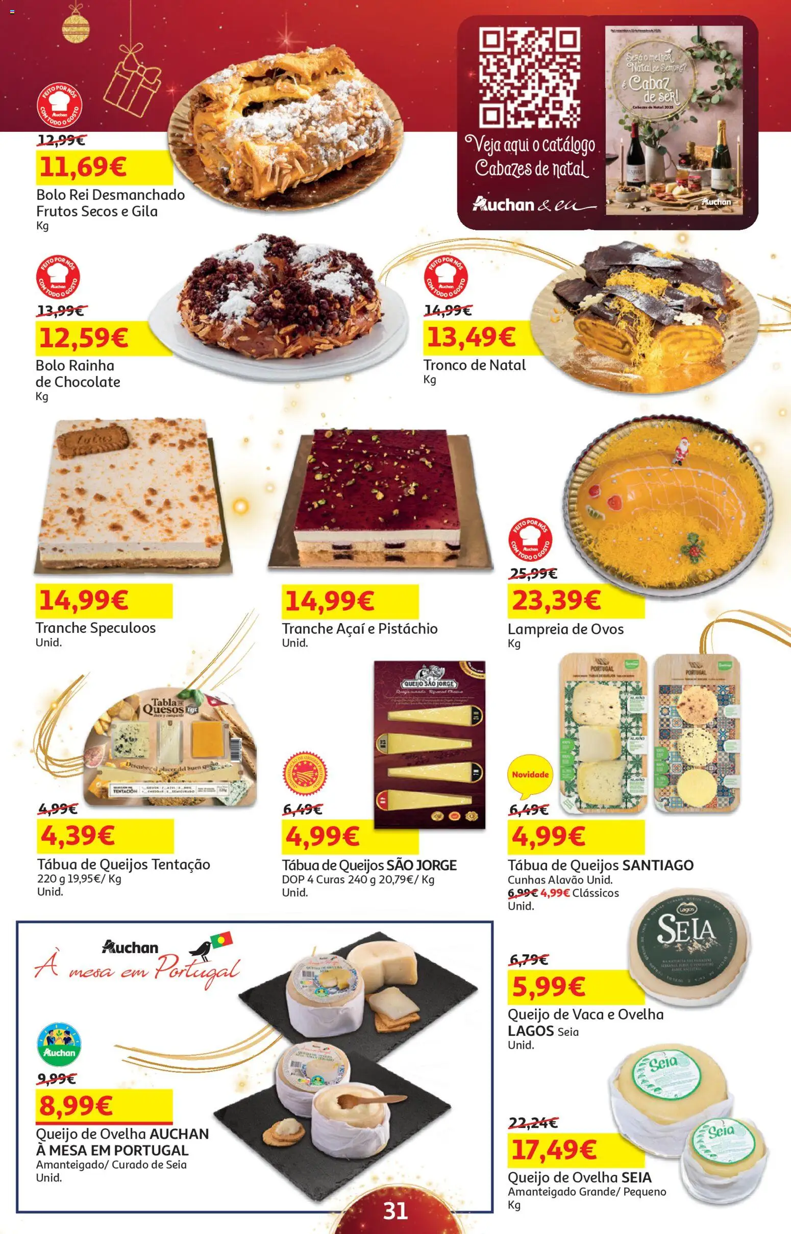 Auchan - Presentes │ válido de 05.12.2025 | Página: 31 | Produtos: Açai, Mesa, Queijo, Chocolate