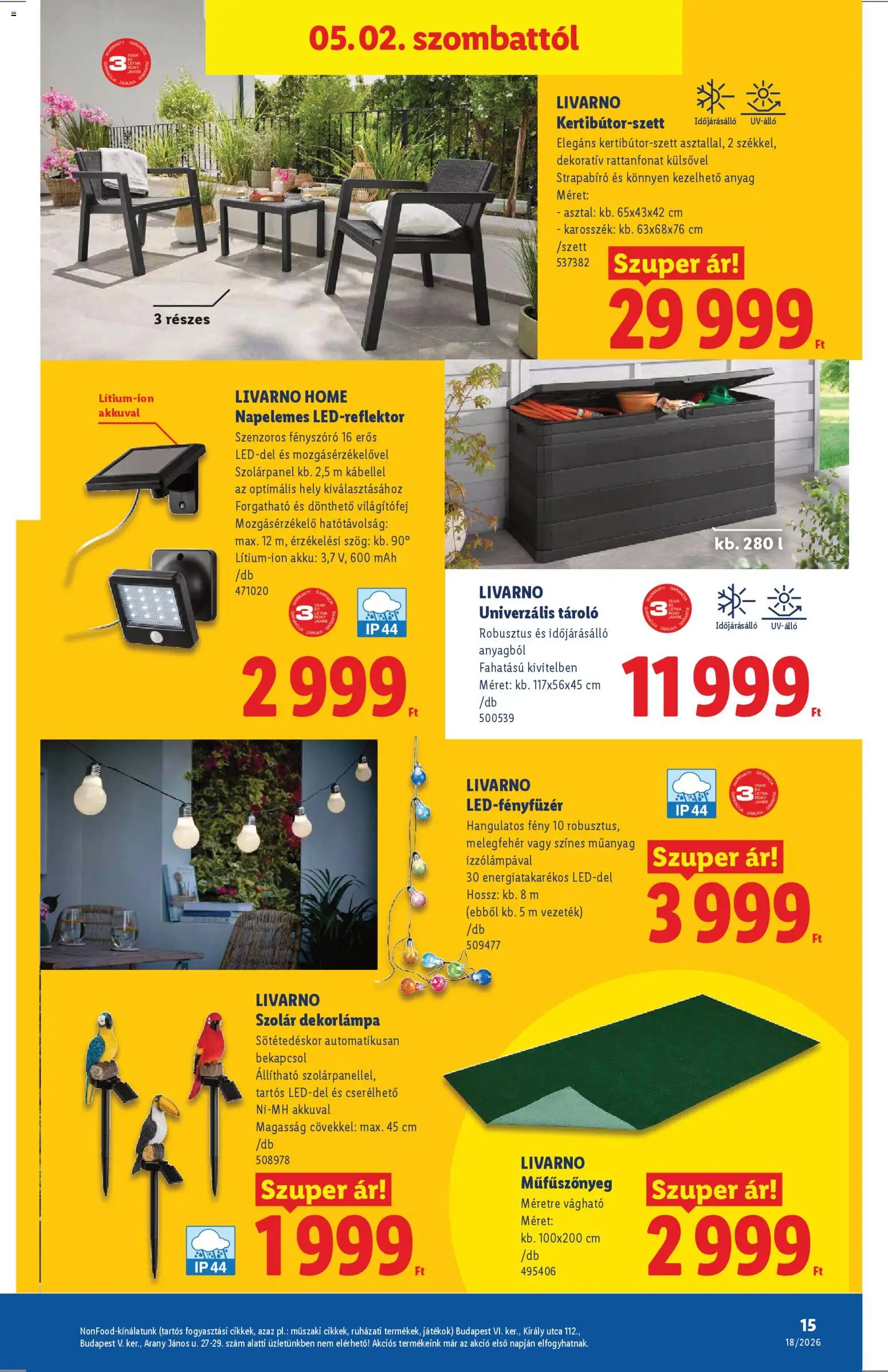 Lidl akciós ujság - amely érvényes a következő dátumtól: 30.04.2026 | Oldal: 15 | Termékek: Dekorlámpa, Mozgásérzékelő, Játékok, Asztal