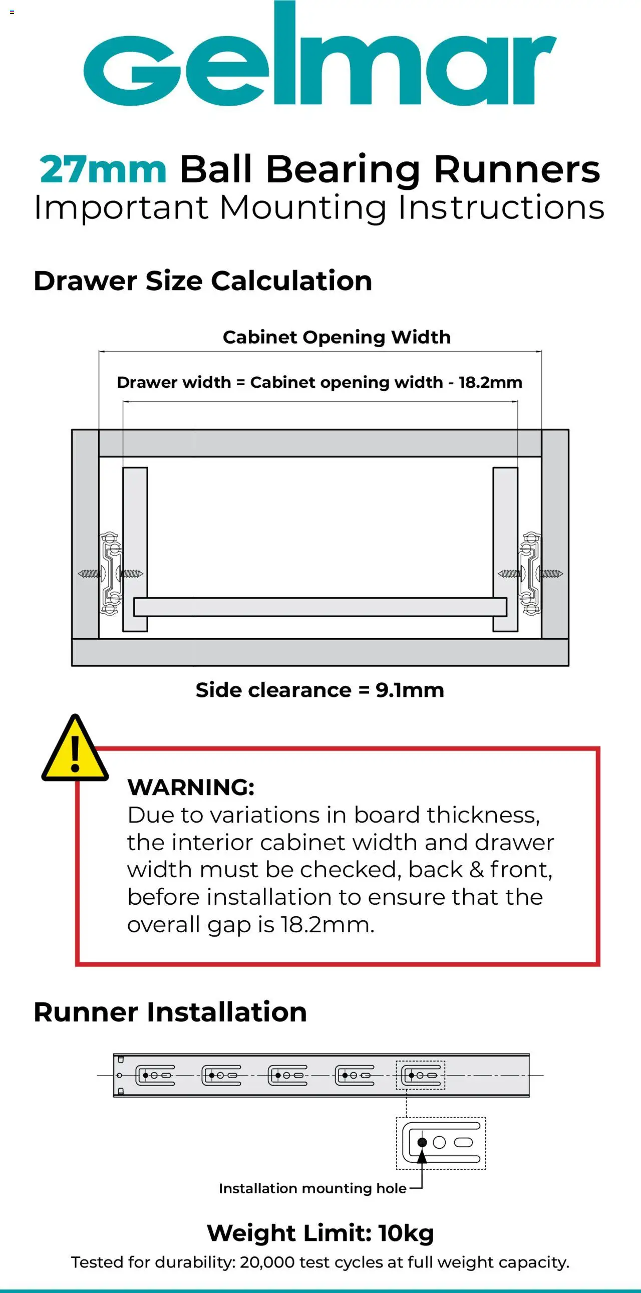 Gelmar 27mm Ball Bearing Runner │ valid from 01.05.2025 | Page: 1