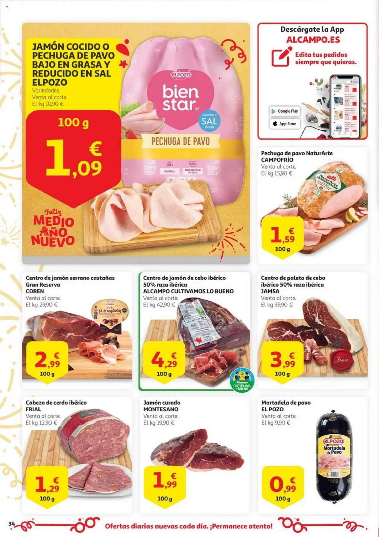 Alcampo - Aniversario │ válido desde el 03.06.2025 | Página: 34 | Productos: Jamón serrano, Jamón, Jamón cocido, Cerdo