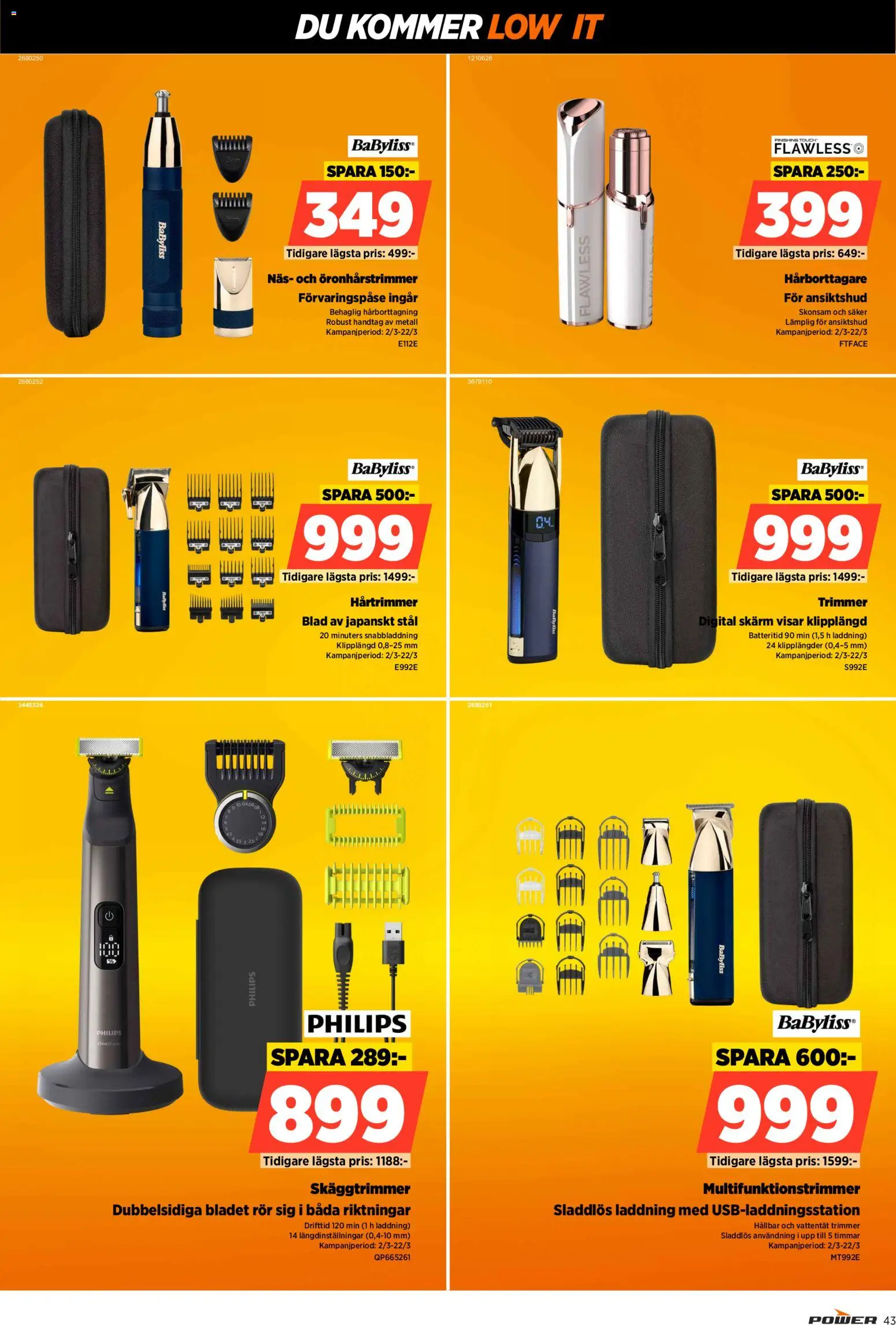 Power reklamblad aktuell från 16.03.2026 | Sida: 43 | Produkter: Trimmer, Skäggtrimmer