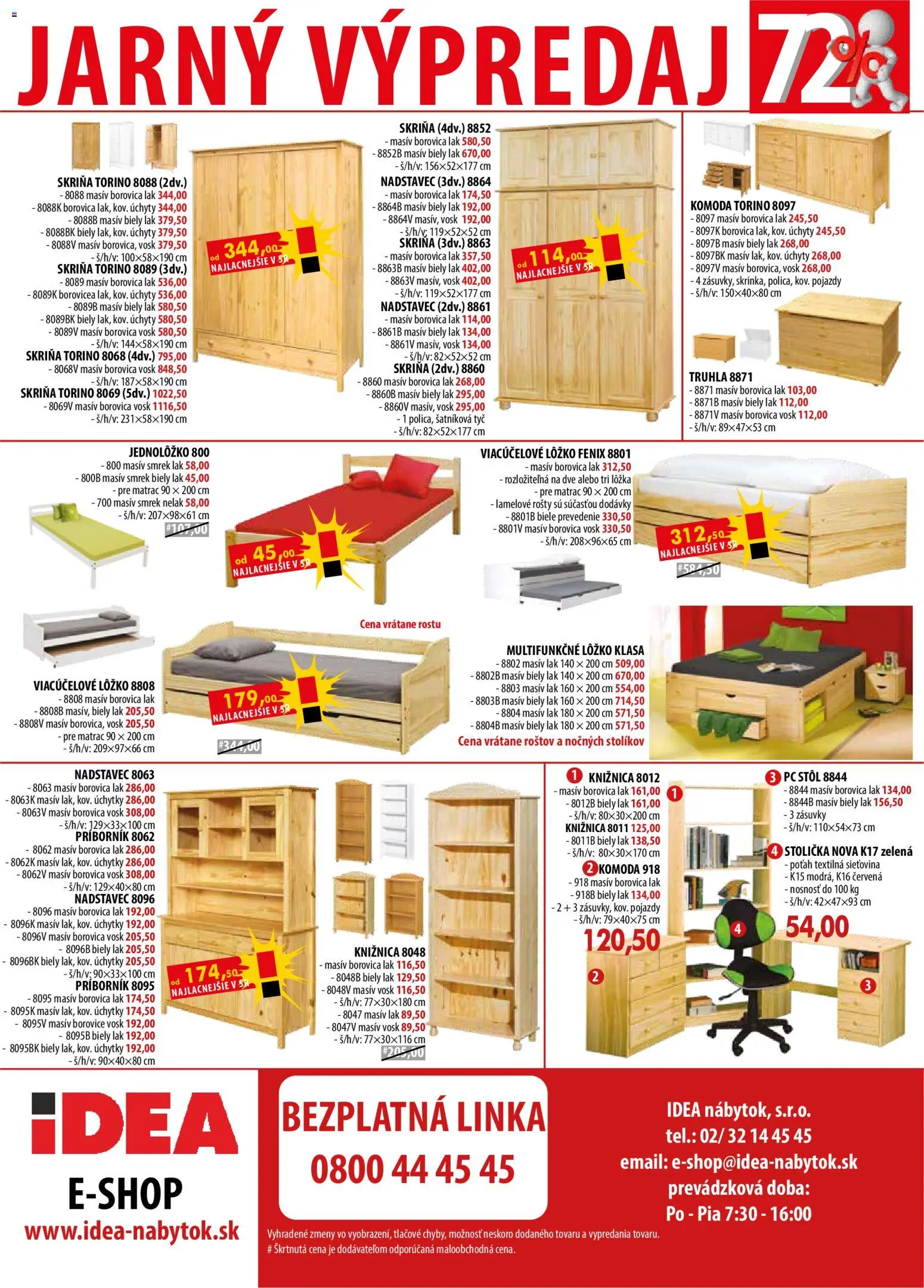 Nové IDEA nábytok akcie – leták je platný od 15.04.2026 | Strana: 4 | Produkty: Matrac, Skriňa, Stôl, Úchytky
