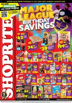 Shoprite Eastern Cape - Major League Birthday Deals │ valid from 31.07.2025 | Page: 1