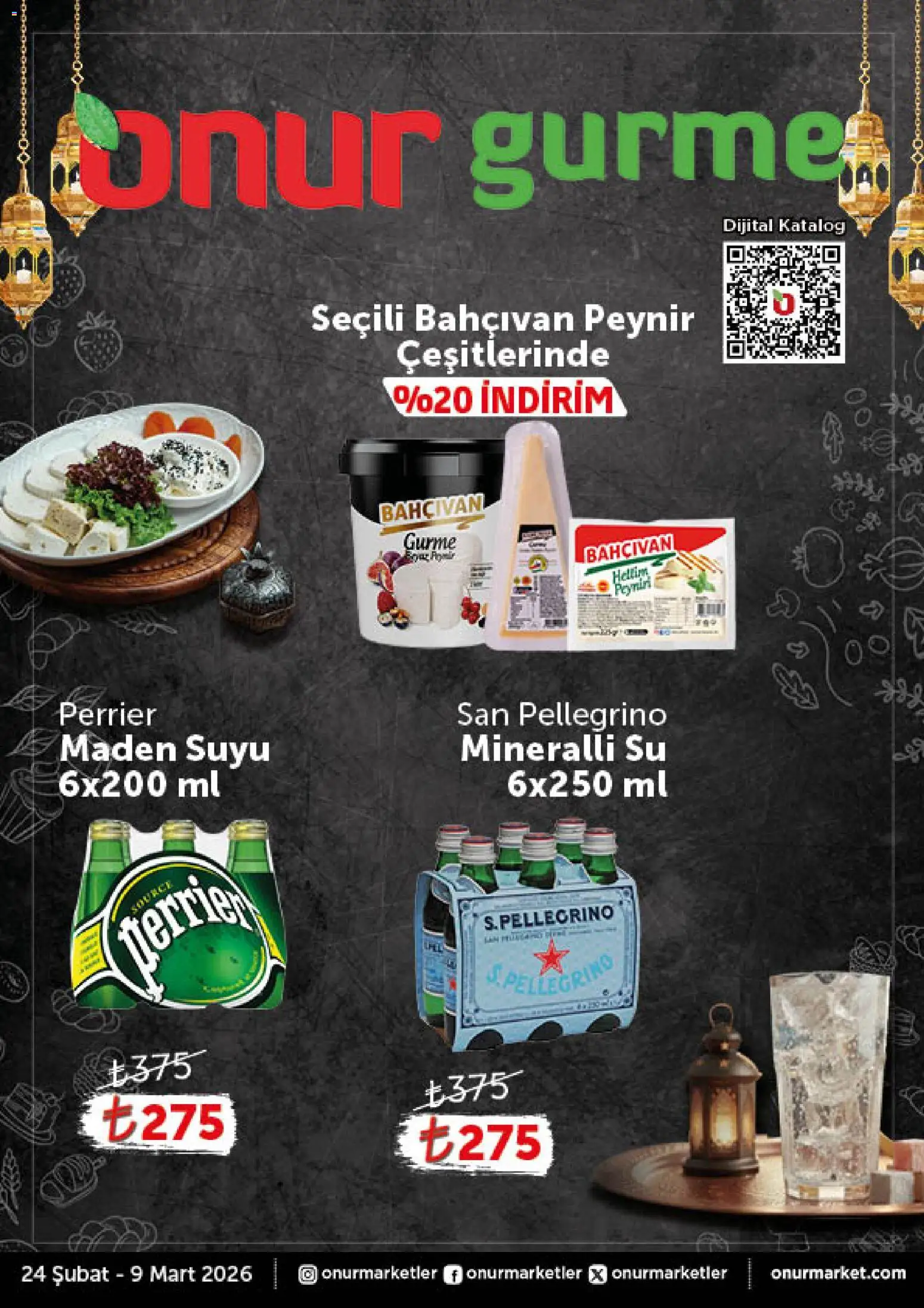 Onur Market Katalog - Gurme - 24.02.2026 tarihinden itibaren geçerlidir | Sayfa: 1 | Ürünler: Peynir, Su, Maden suyu
