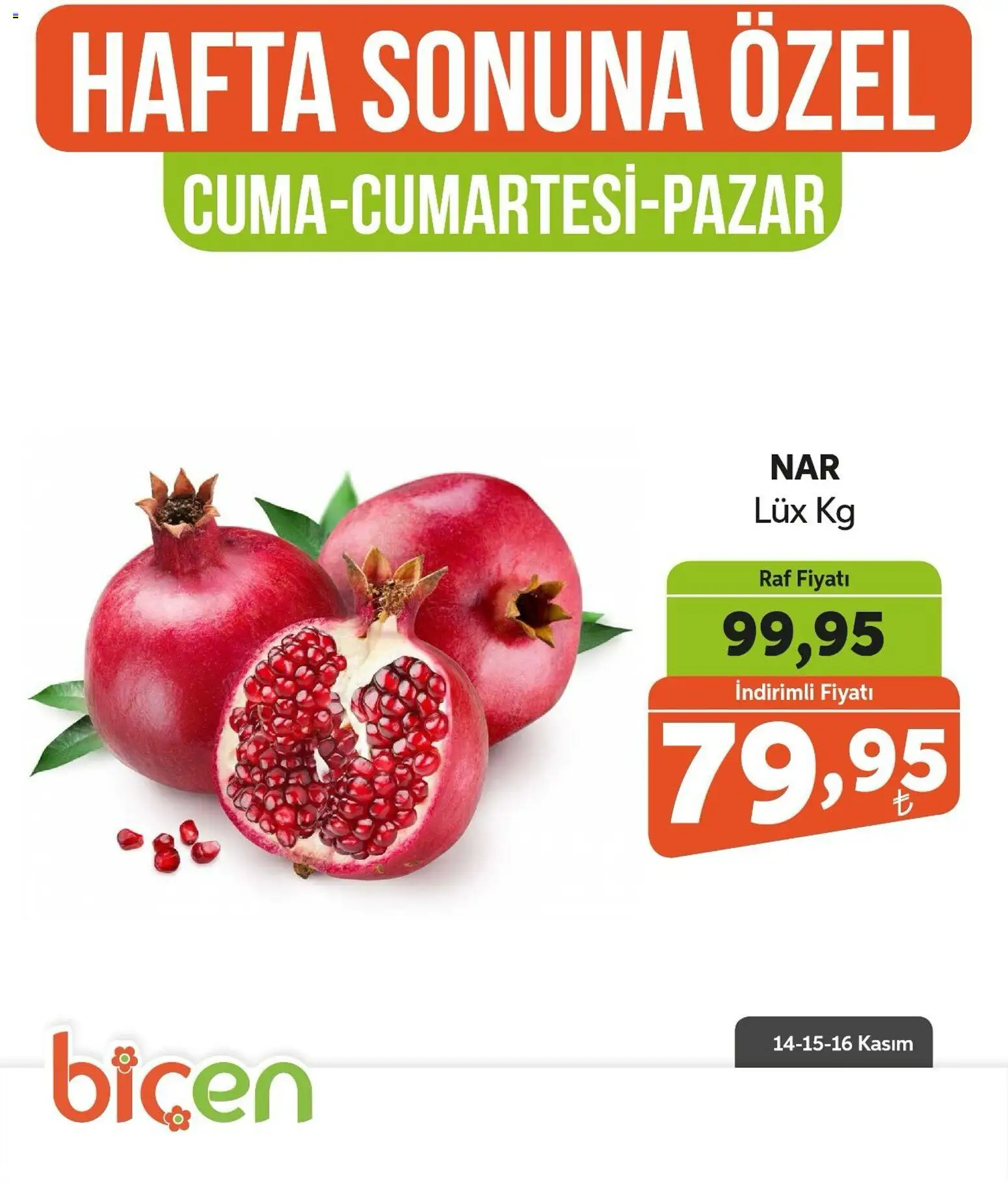 Biçen Market Hafta Sonuna Özel - Meyve İndirimi - 14.11.2025 tarihinden itibaren geçerlidir | Sayfa: 4 | Ürünler: Raf