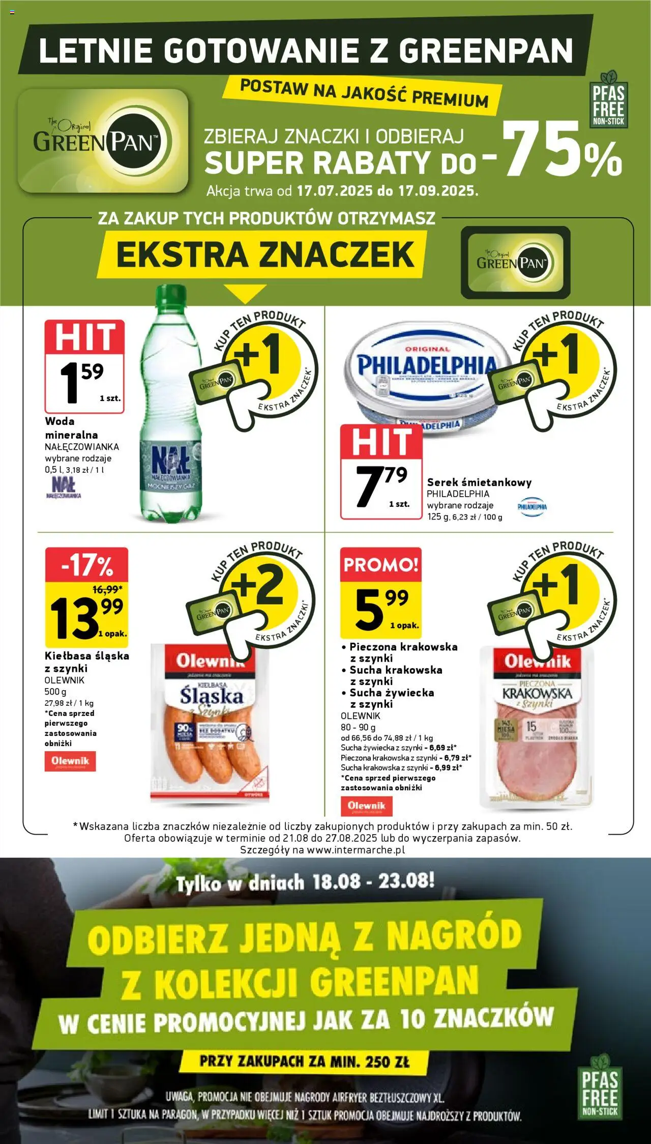 Intermarche Gazetka od 21.08.2025 | Strona: 36 | Produkty: Kiełbasa, Serek, Kiełbasa śląska, Woda