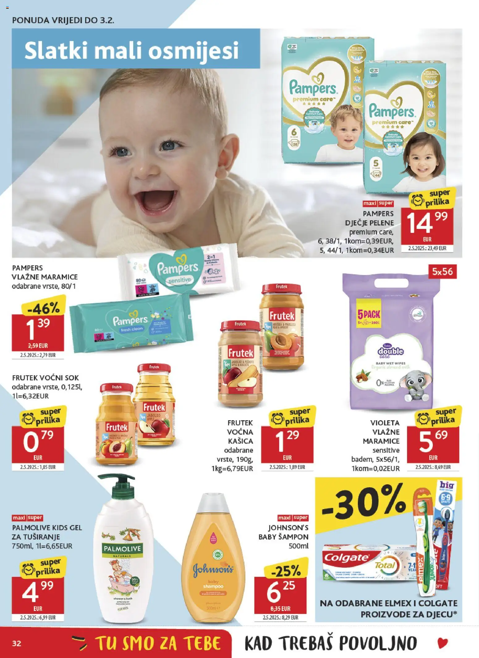 Konzum katalog | vrijedi od 21.01.2026 | Stranica: 32 | Proizvodi: Šampon, Vlažne maramice, Sok, Pampers