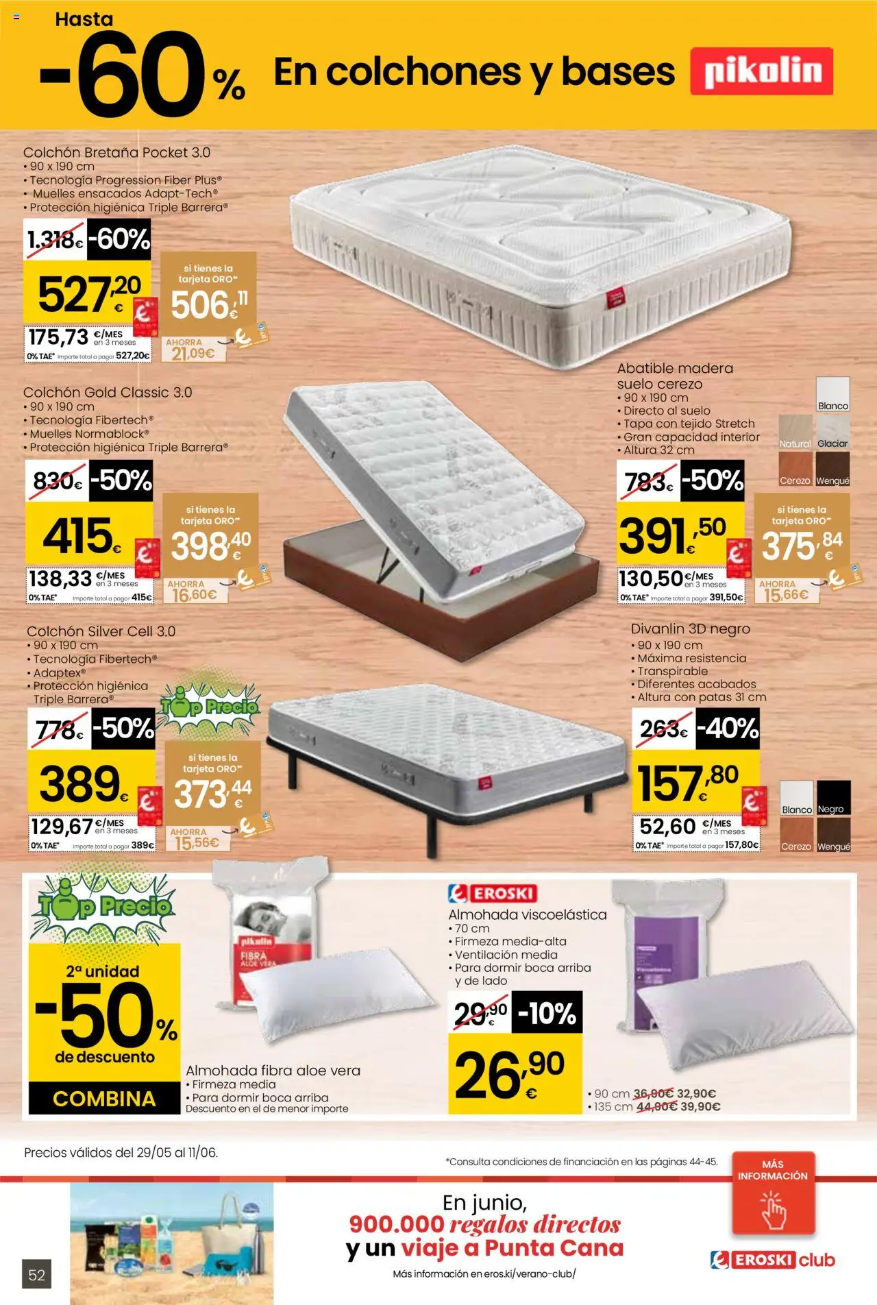 Eroski folleto │ válido desde el 29.05.2025 | Página: 52 | Productos: Colchon, Almohada