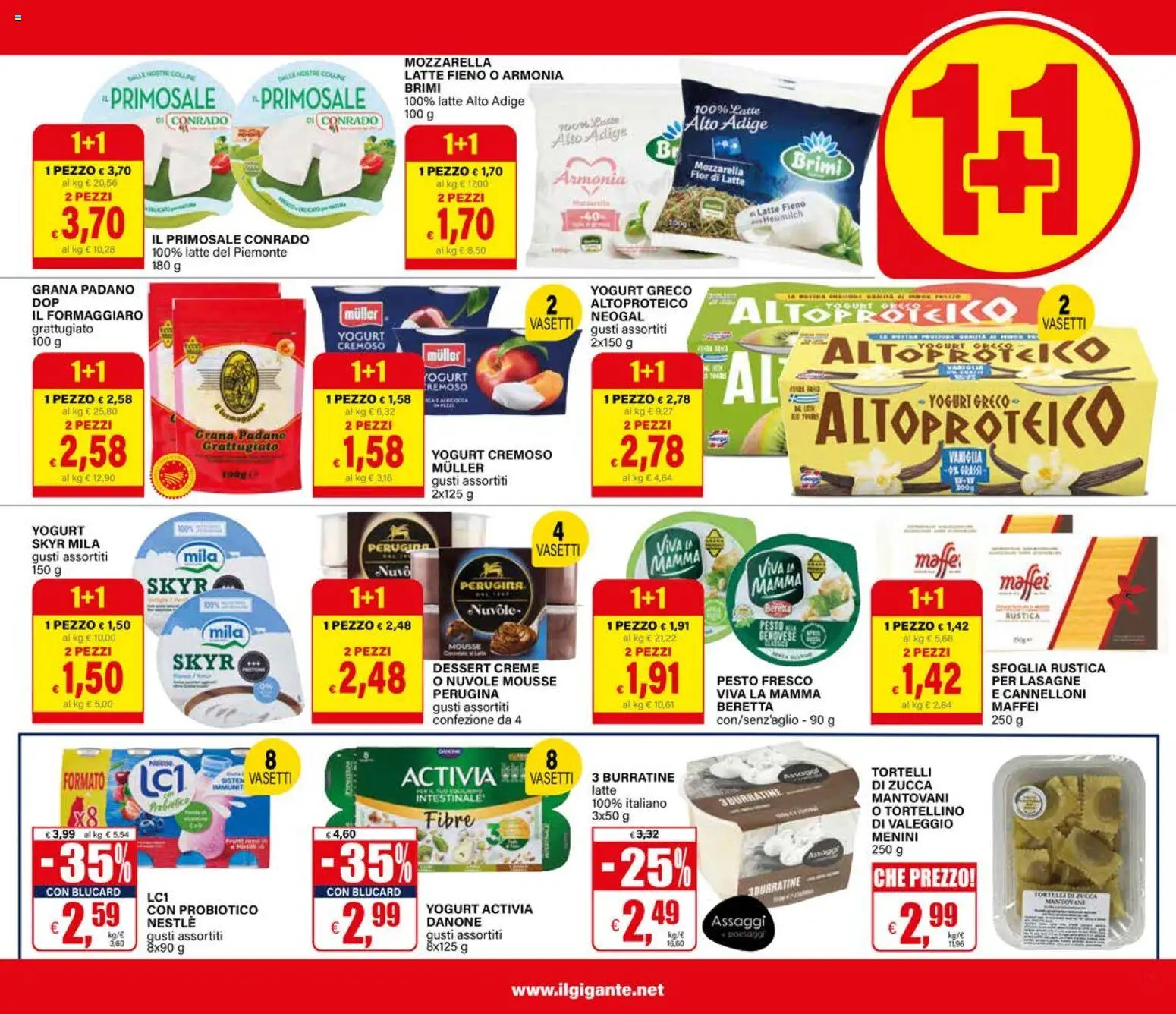 Volantino Il Gigante del 19.02.2026 | Pagina: 21 | Prodotti: Yogurt greco, Yogurt, Mozzarella, Tortelli