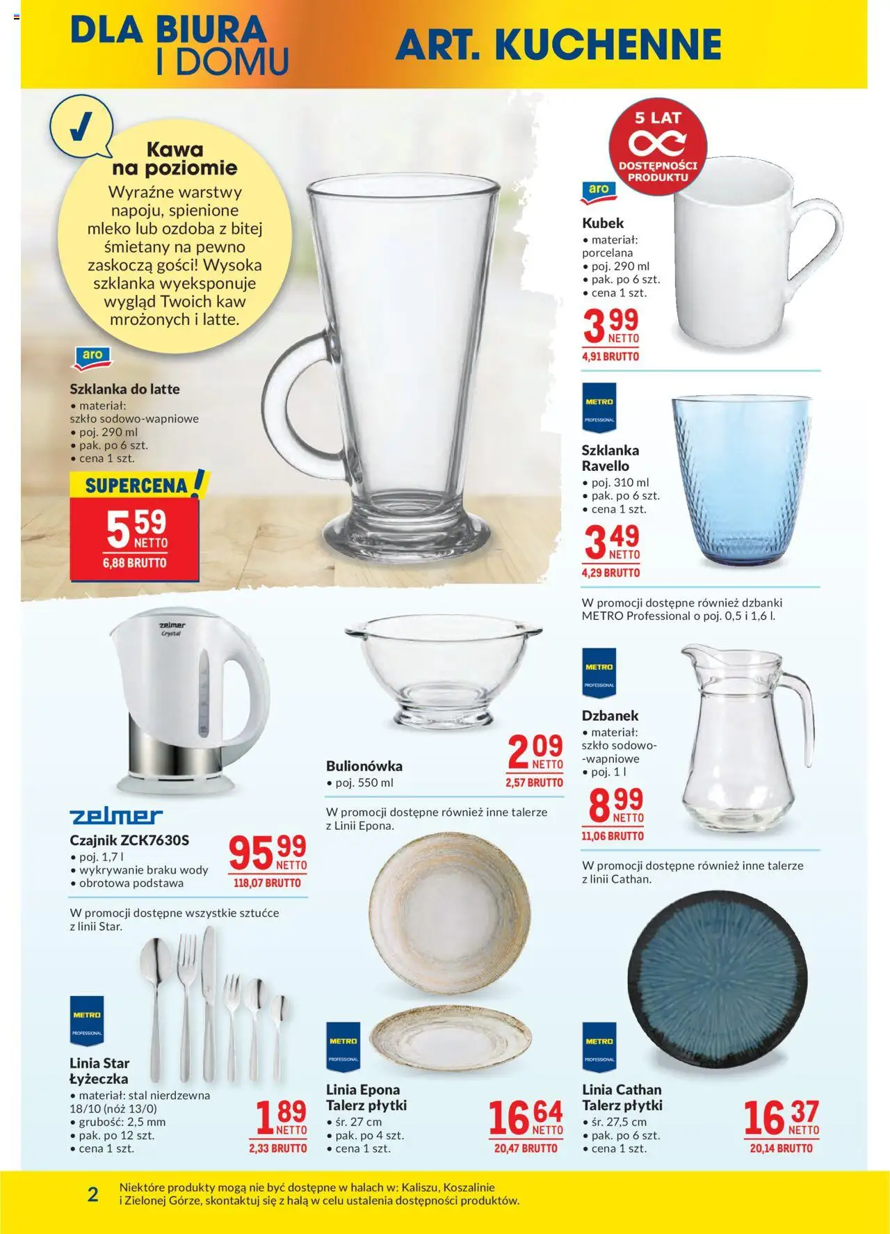 Makro Gazetka od 14.10.2025 | Strona: 2 | Produkty: Czajnik, Talerze, Mleko, Kawa