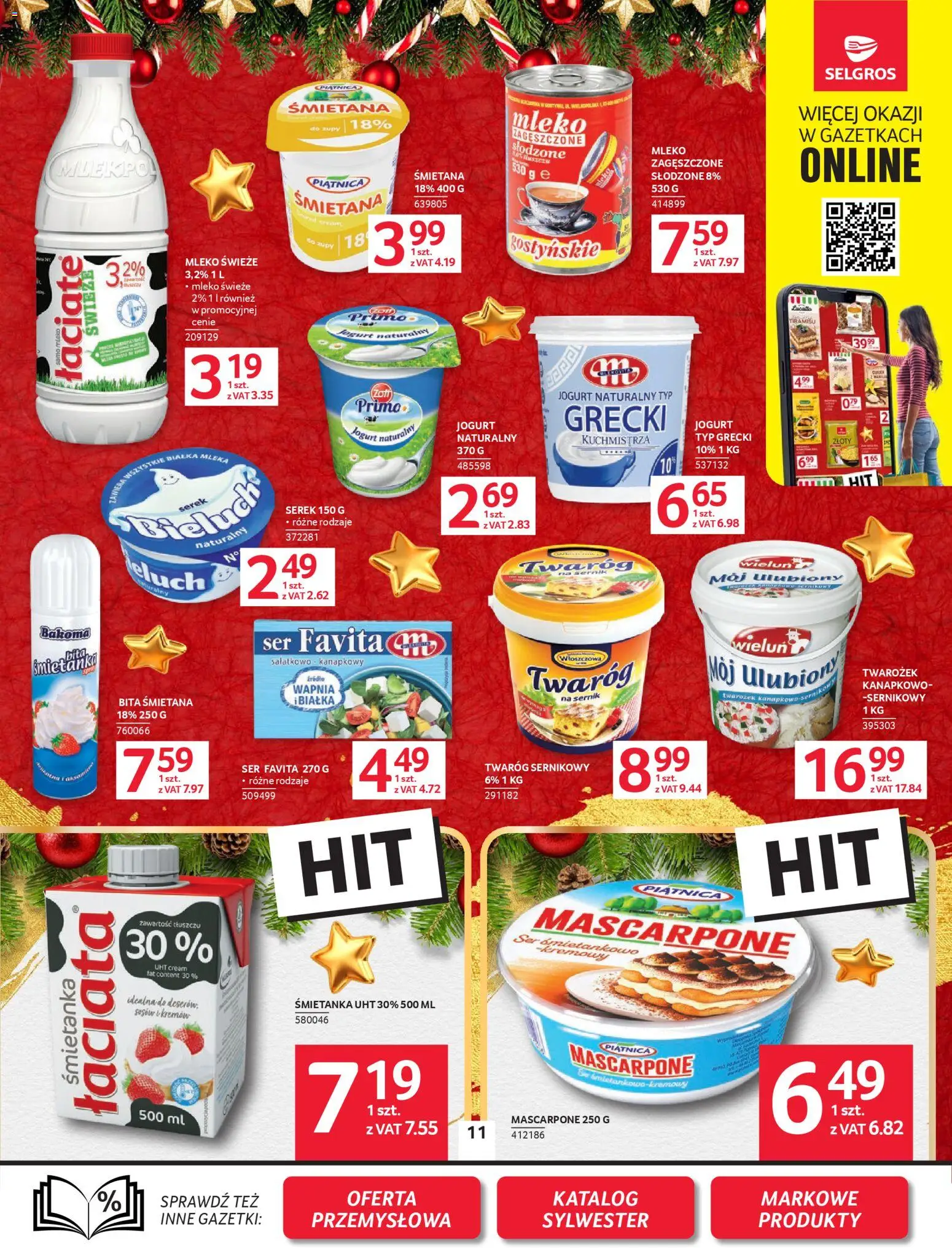Selgros cash&carry Gazetka od 18.12.2025 | Strona: 11 | Produkty: Mleka, Ser, Jogurt, Twarożek