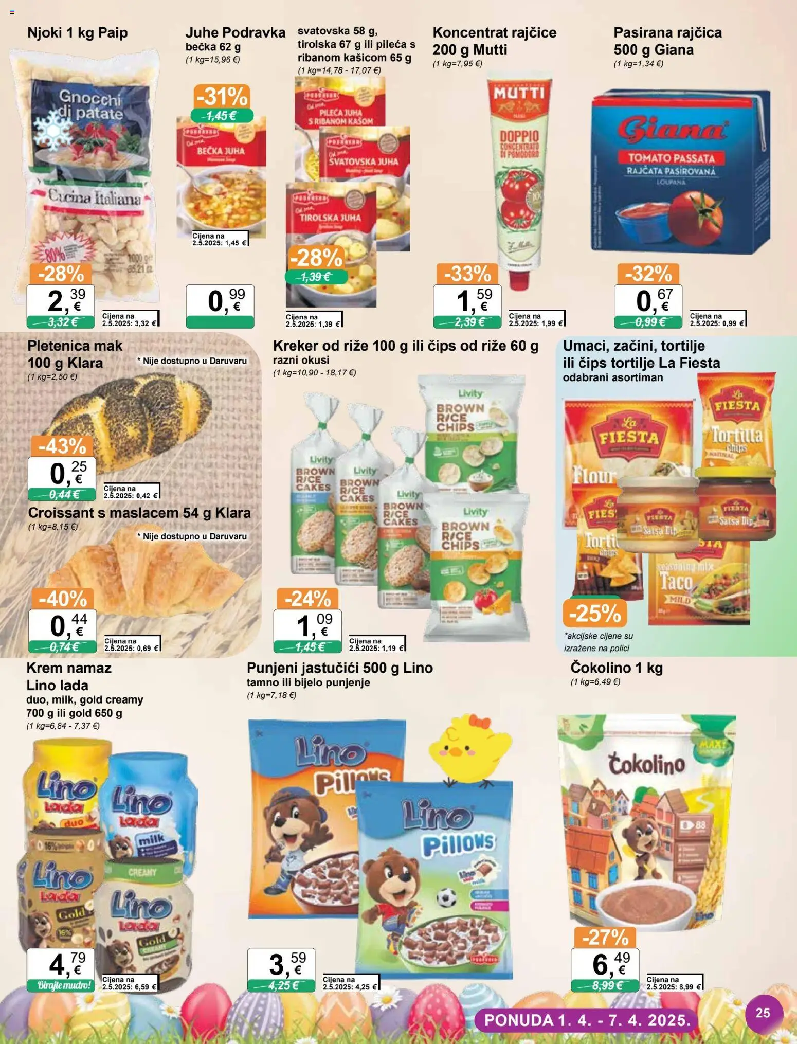 KTC katalog | vrijedi od 01.04.2026 | Stranica: 25 | Proizvodi: Lino Lada, Podravka, Čips, Mak