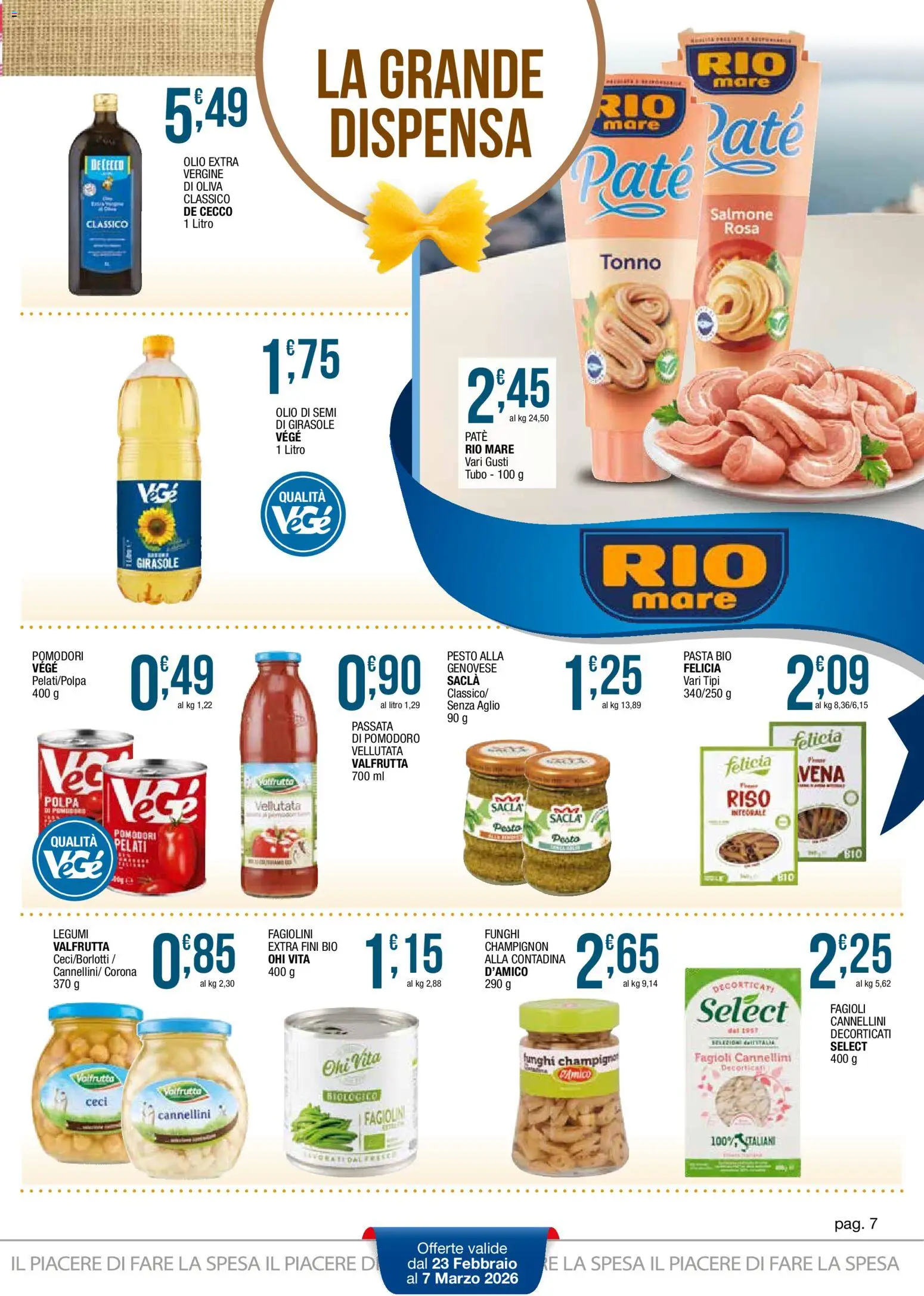 Volantino Sidis del 23.02.2026 | Pagina: 7 | Prodotti: Olio, Aglio, Pomodori, Fagiolini