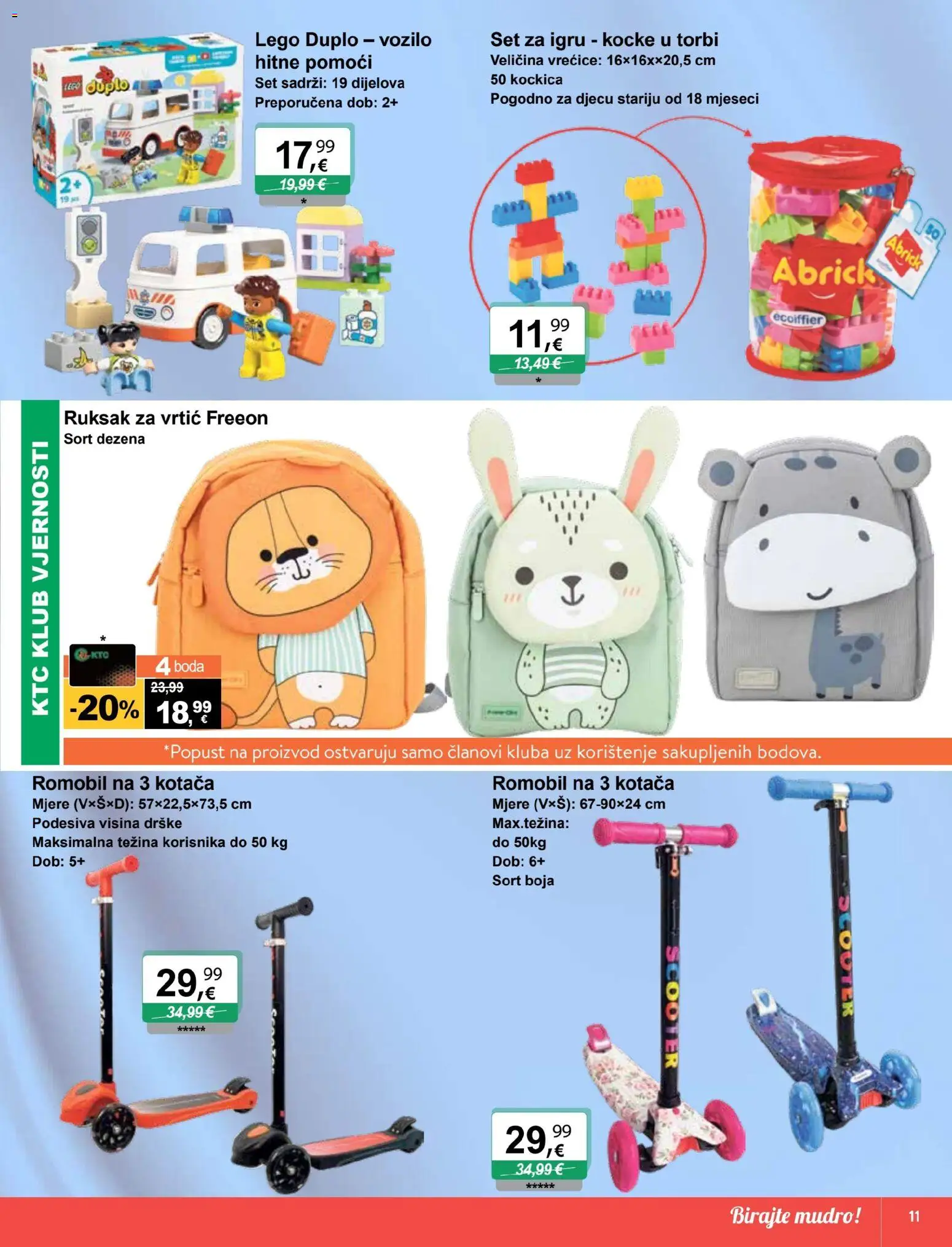 KTC katalog | vrijedi od 11.03.2026 | Stranica: 11 | Proizvodi: Romobil, Ruksak, Lego
