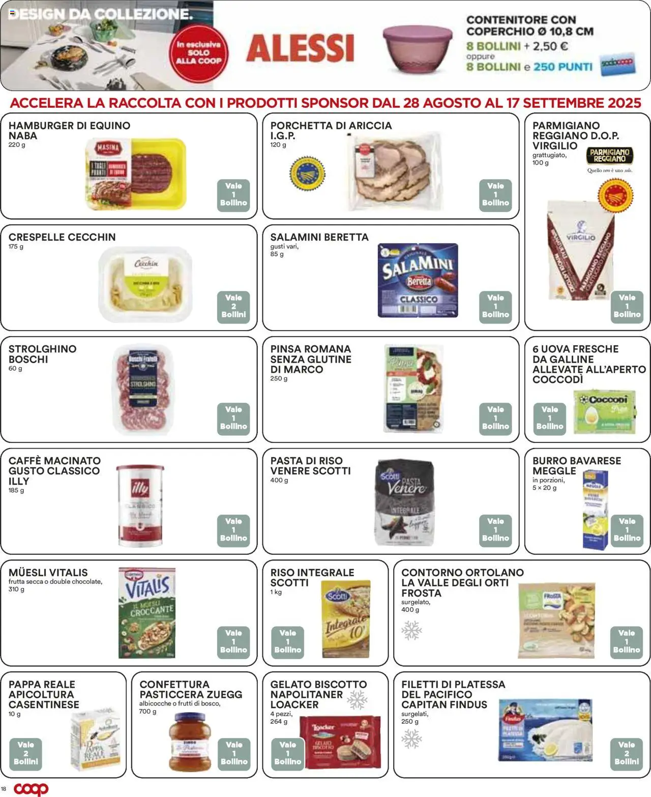 Volantino COOP del 28.08.2025 | Pagina: 18 | Prodotti: Gelato, Burro, Pasta, Hamburger