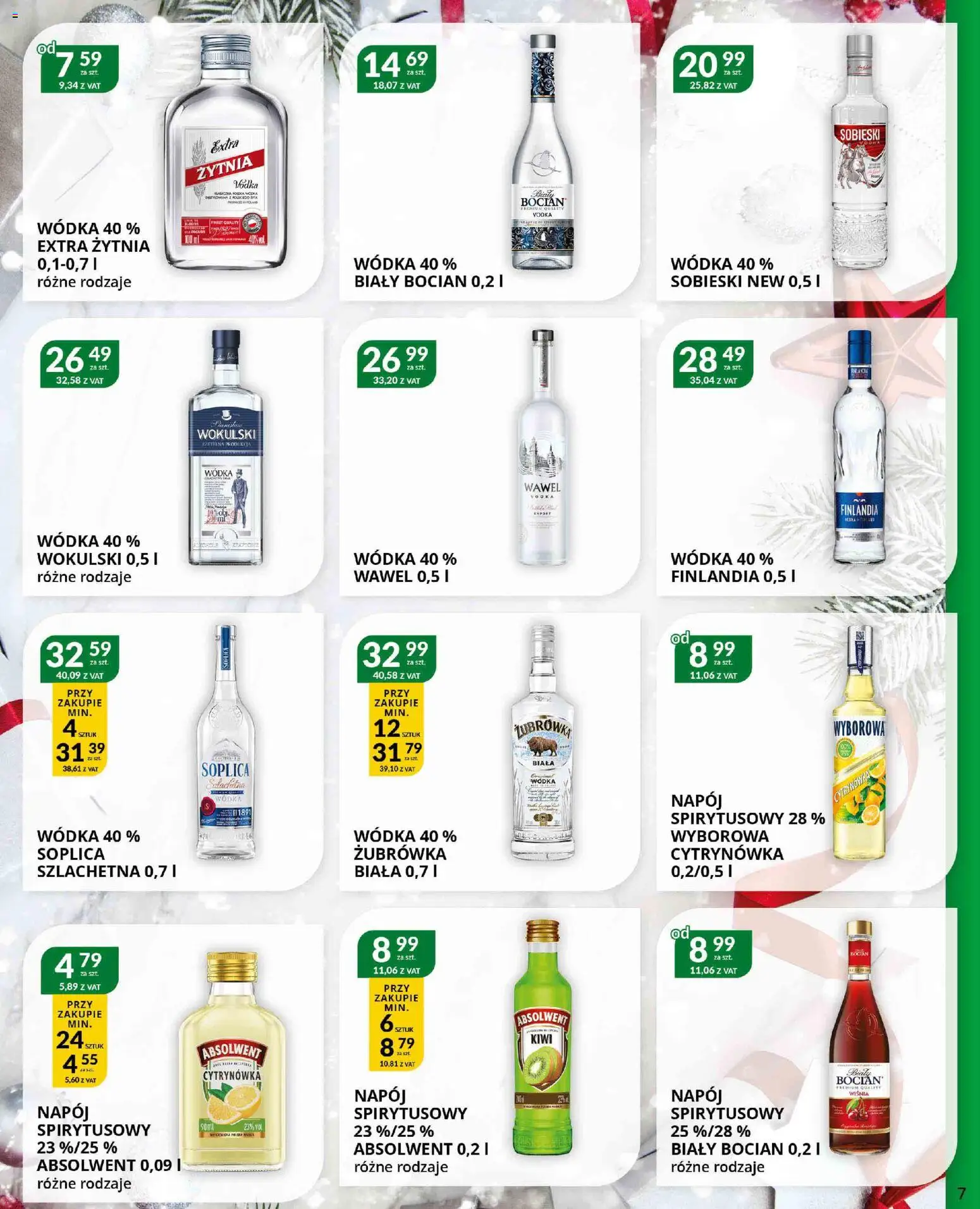 Eurocash Gazetka - Katalog Alkoholowy od 01.12.2025 | Strona: 7 | Produkty: Żubrówka, Vodka, Kiwi, Wódka