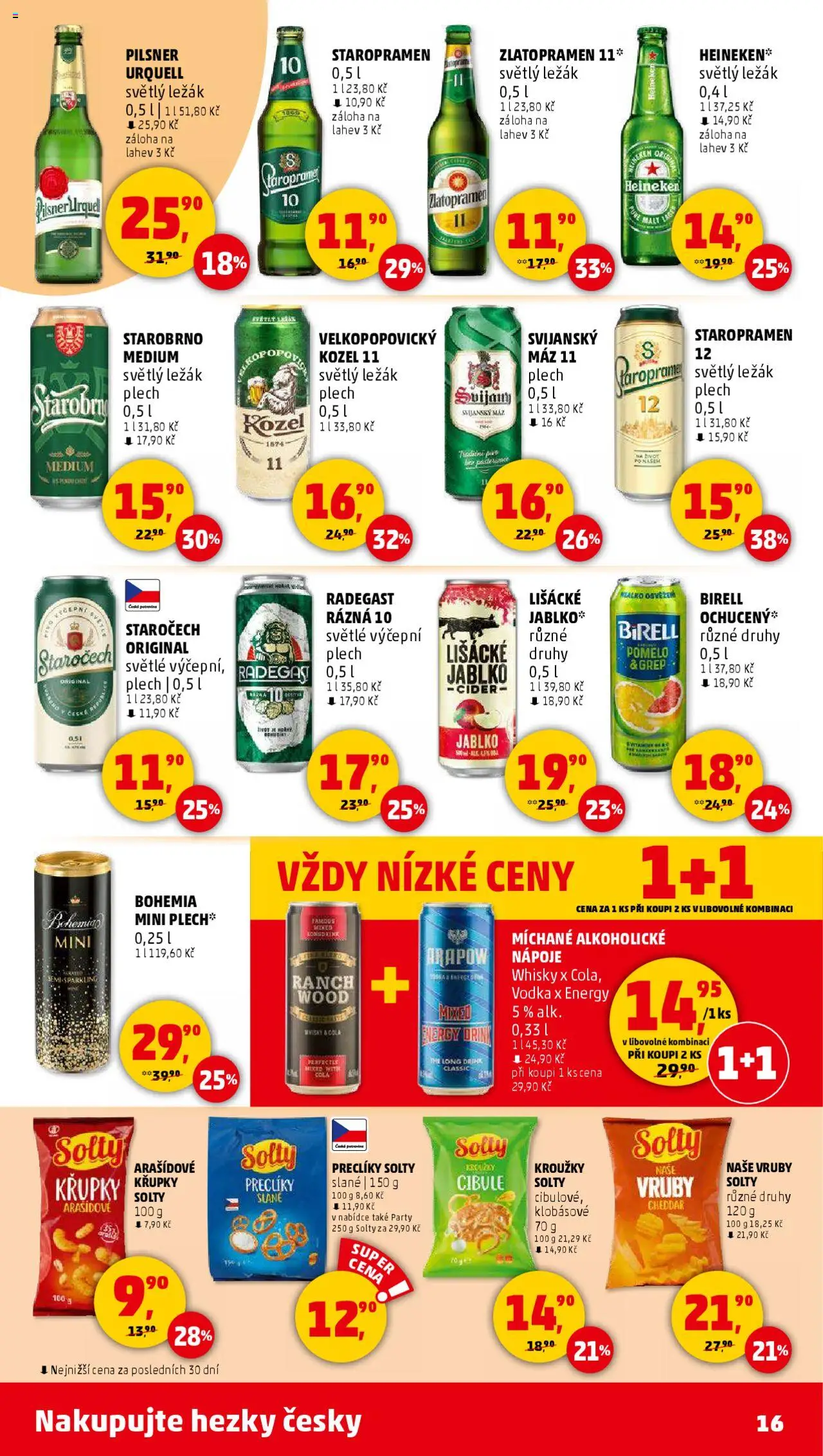 Penny Market leták - Čtvrtečník od 29.05.2025 | Strana: 16 | Produkty: Heineken, Whisky, Plech, Křupky