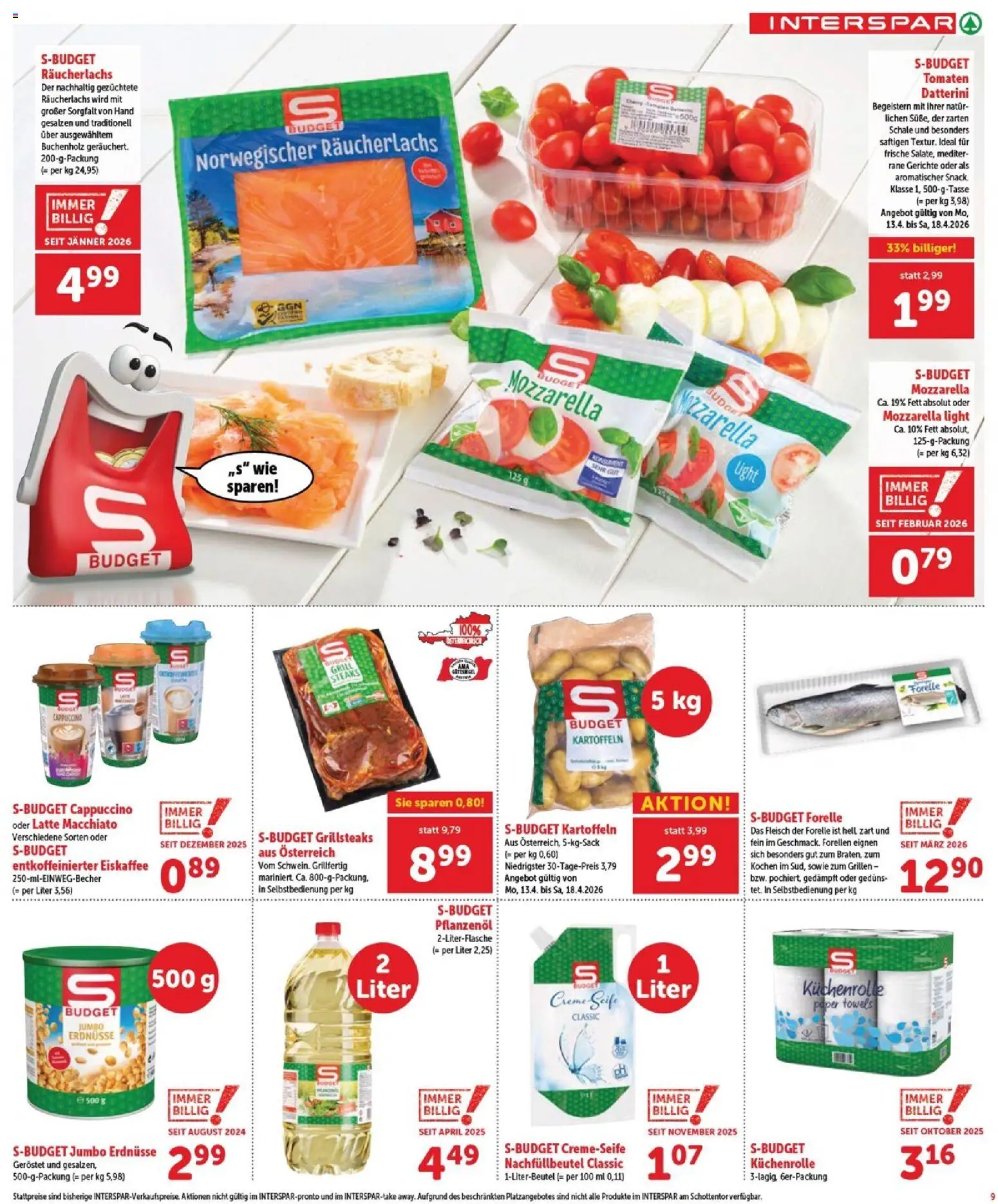 Interspar Flugblatt - Burgenland Nord gültig ab 16.04.2026 | Seite: 10 | Produkte: Kartoffeln, Папионка, Creme, Tomaten