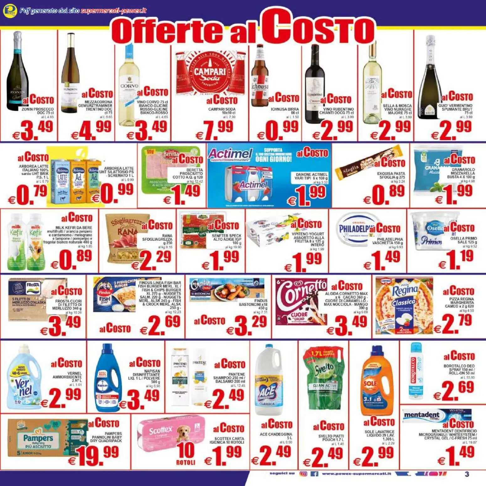 Volantino Pewex del 17.04.2026 | Pagina: 3 | Prodotti: Shampoo, Dentifricio, Cornetto, Prosciutto