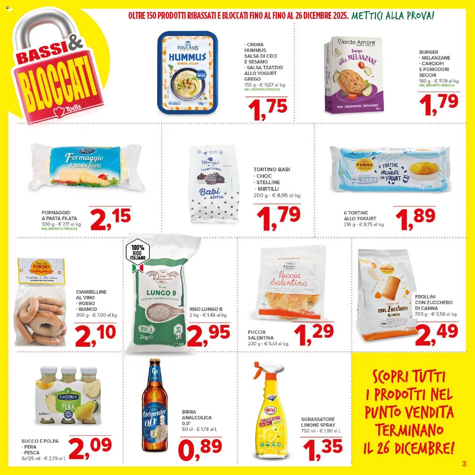 Volantino Todis del 30.10.2025 | Pagina: 3 | Prodotti: Yogurt, Ceci, Zucchero, Pesca