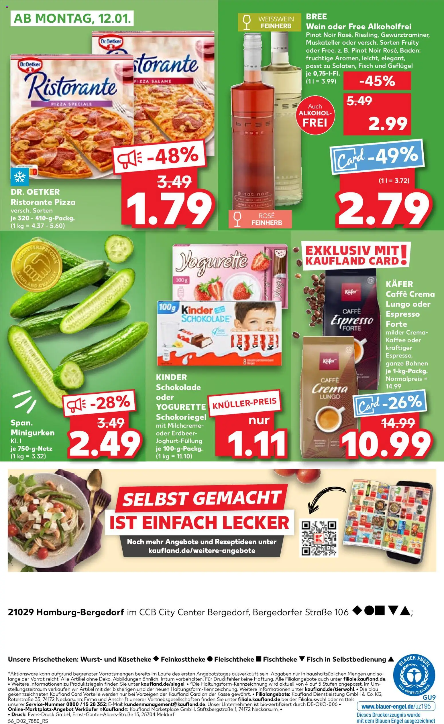 Kaufland prospekt Hamburg	 – gültig ab 08.01.2026 | Seite: 56 | Produkte: Bree, Fisch, Pizza, Wein