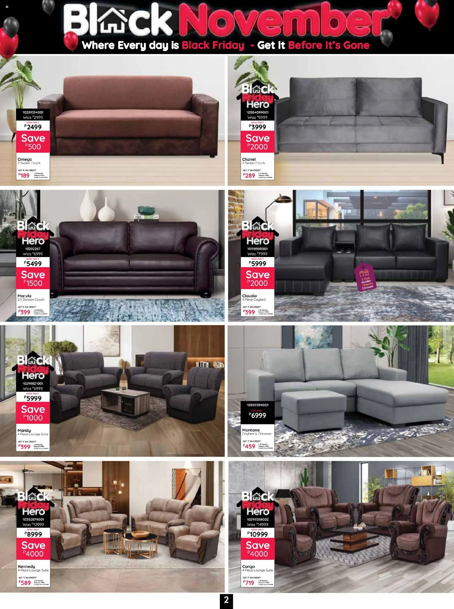 New Bradlows catalogue – valid from 10.11.2025 | Page: 2 | Products: Seater, Couch, Lounge suite, Ottoman