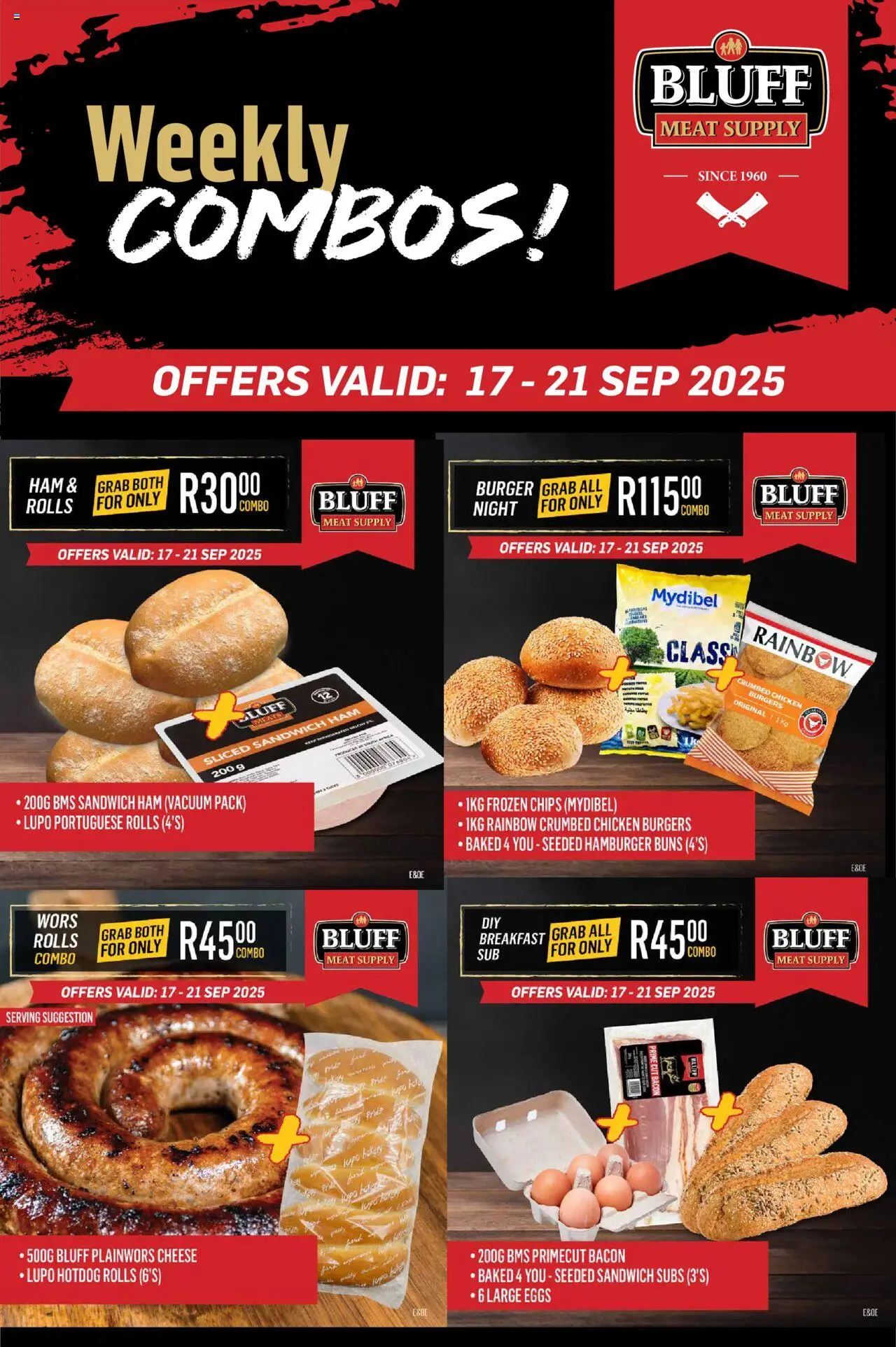 New Bluff Meat Supply catalogue – valid from 17.09.2025 | Page: 1 | Products: Bakery, Buns, Ham, Bacon