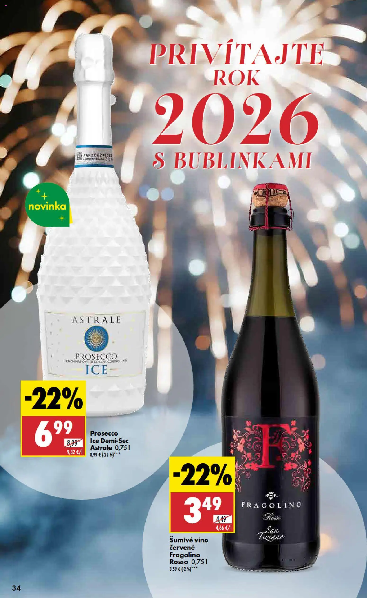 Nové Biedronka akcie – leták je platný od 27.12.2025 | Strana: 34 | Produkty: Víno, Prosecco, Šumivé víno