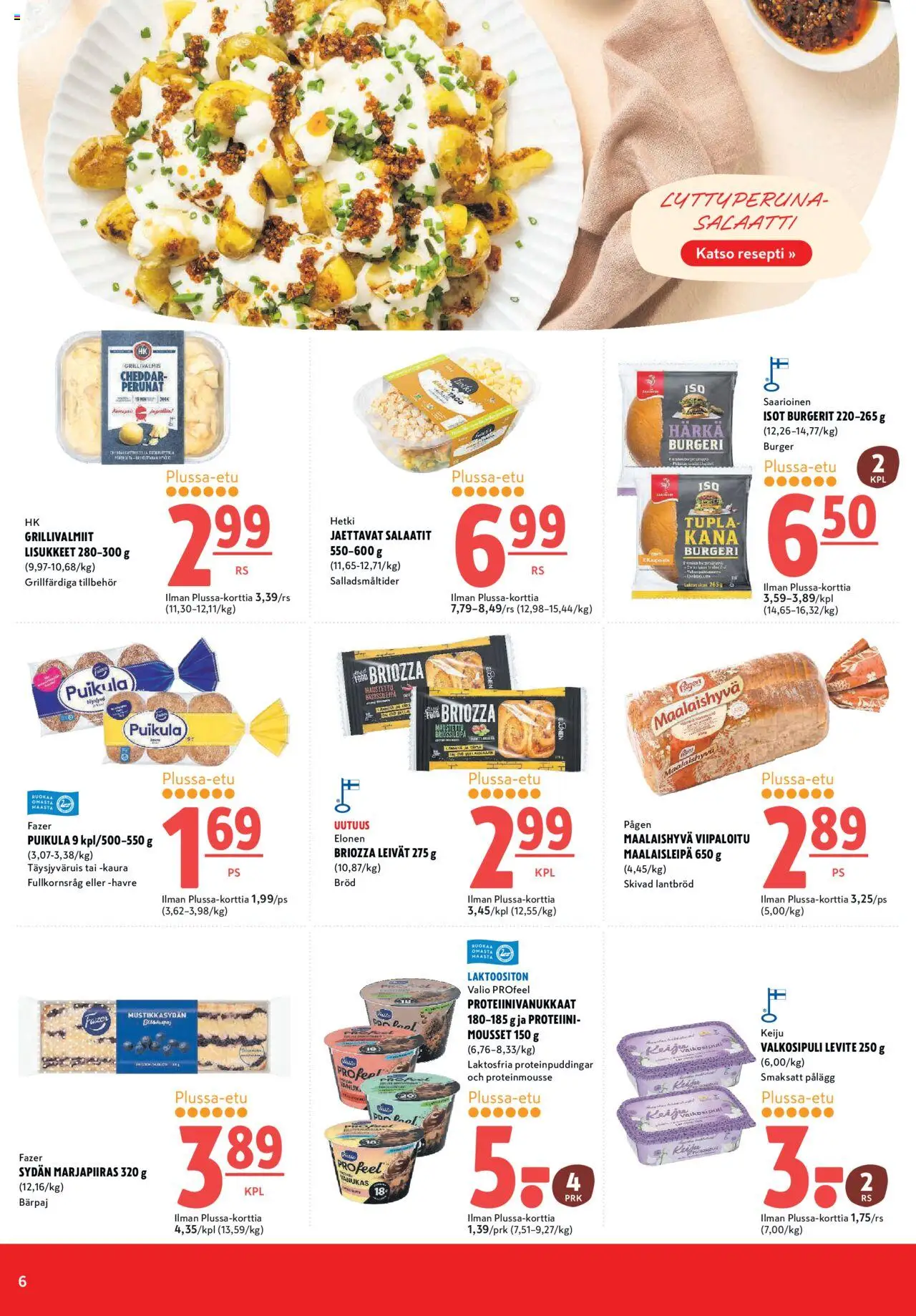  | Sivu: 6 | Tuotteet: Valkosipuli, Kana, Cheddar, Salaatti