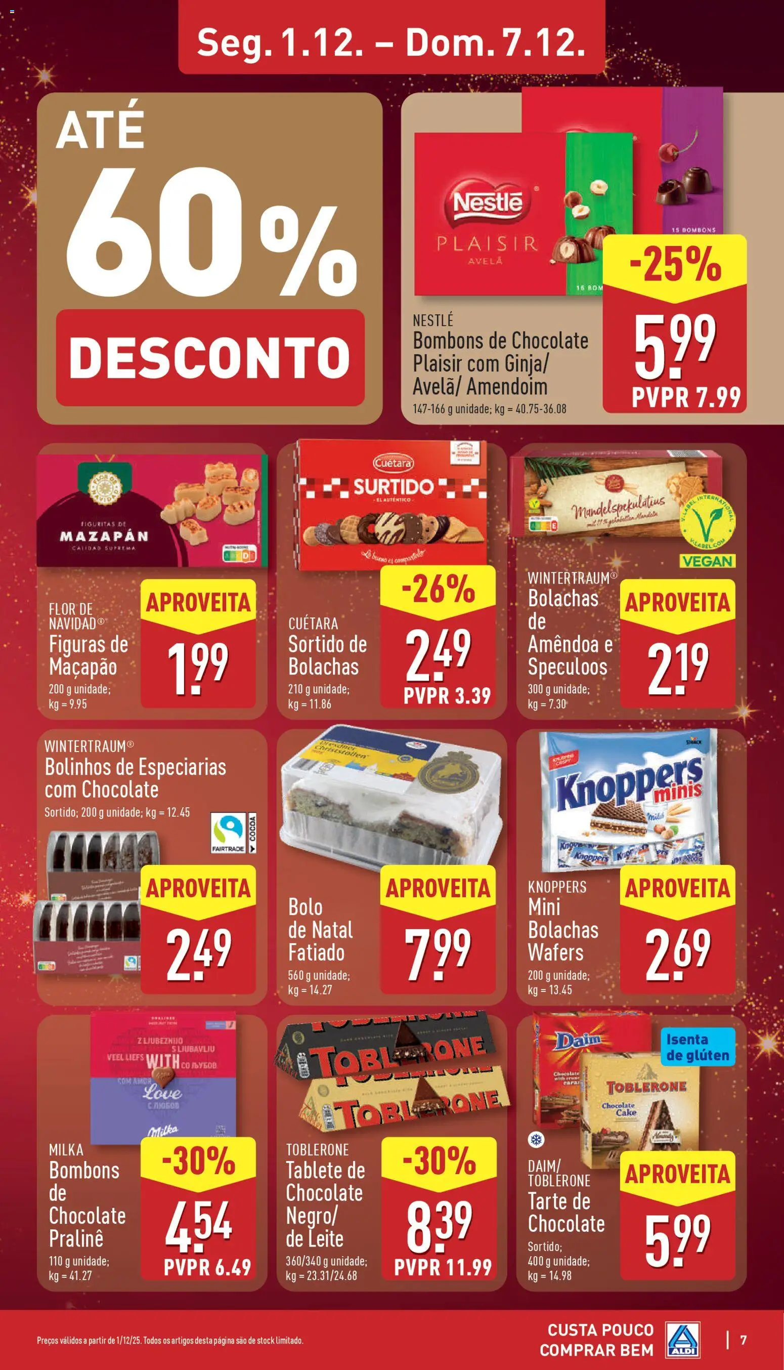 Aldi folheto │ válido de 01.12.2025 | Página: 7 | Produtos: Bolachas, Bolo, Nestlé, Tarte
