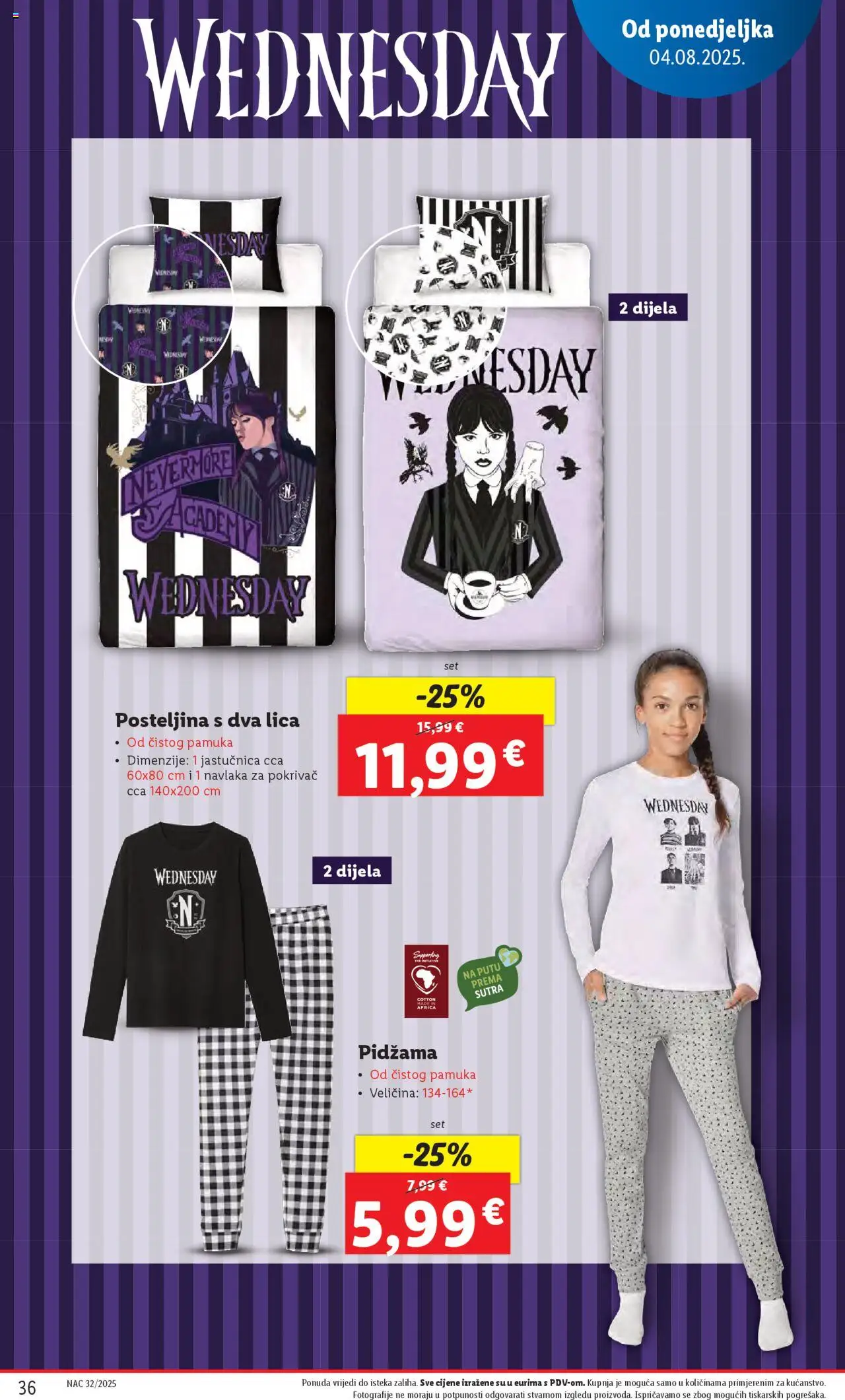 Lidl katalog | vrijedi od 04.08.2025 | Stranica: 36 | Proizvodi: Pokrivač, Jastučnica, Posteljina, Pidžama