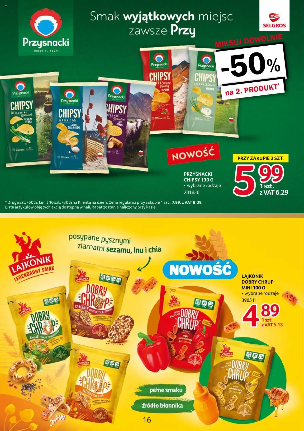 Selgros cash&carry Gazetka - Markowe produkty od 23.10.2025 | Strona: 16 | Produkty: Chipsy, Papryka, Krakersy