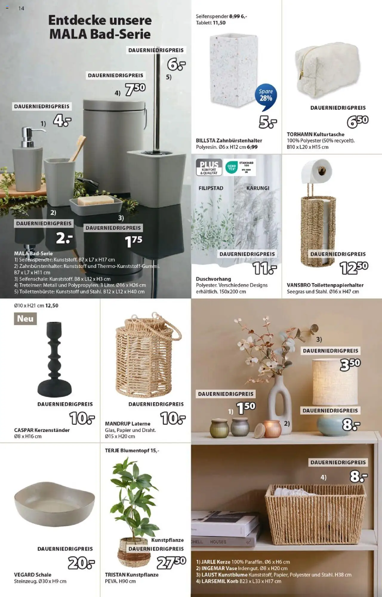 Angebote JYSK - gültig ab dem 17.08.2025 | Seite: 14 | Produkte: Korb, Blumentopf, Vase, Toilettenpapierhalter