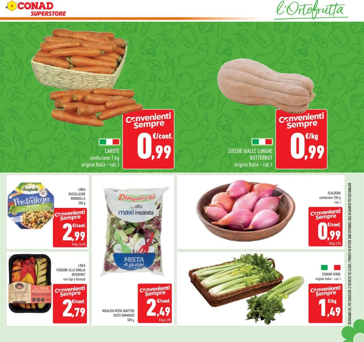 Volantino Conad del 10.09.2025 | Pagina: 9 | Prodotti: Insalata, Verdure, Carote, Sedano