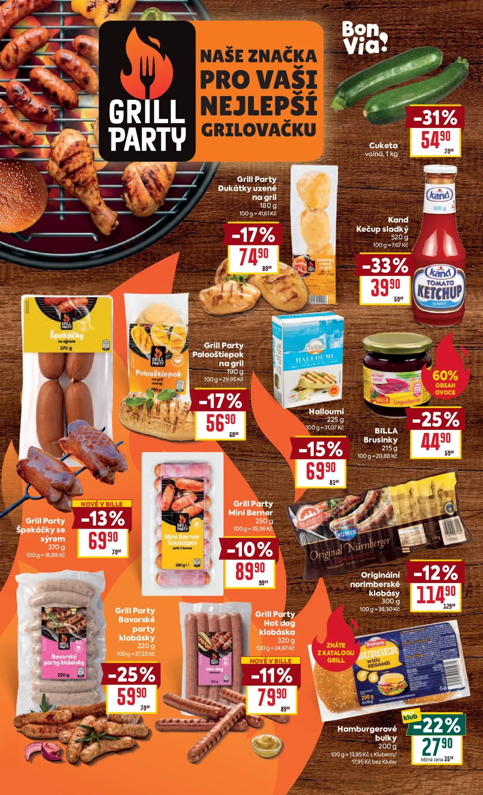 Billa Velký leták od 07.04.2026 | Strana: 12 | Produkty: Burger, Špekáčky, Cuketa, Halloumi