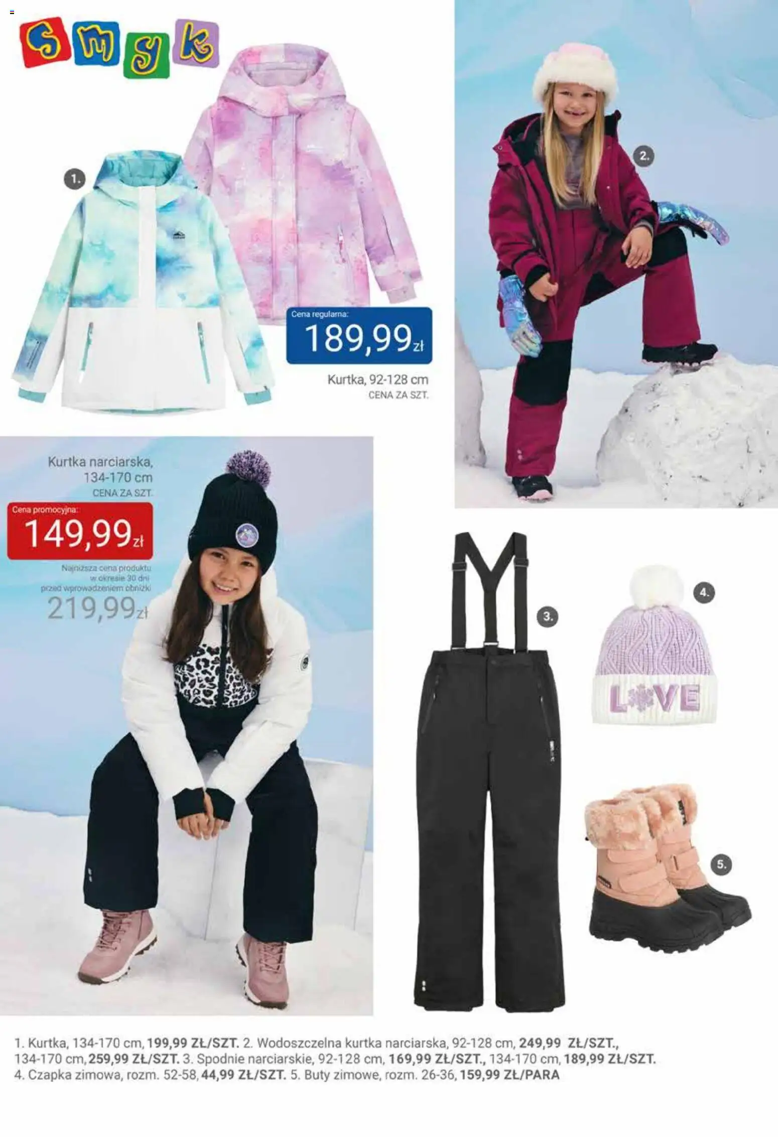 Smyk Gazetka od 16.12.2025 | Strona: 50 | Produkty: Kurtka, Spodnie, Buty, Czapka