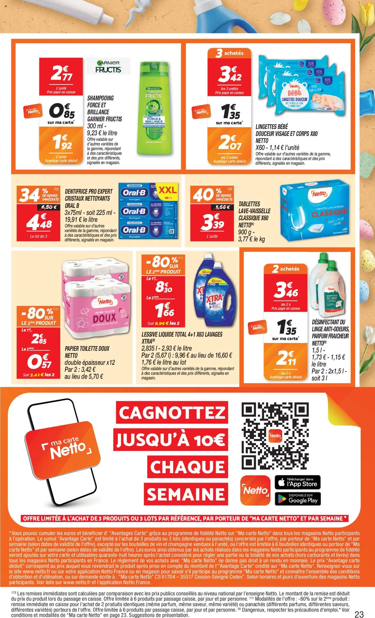 {H1} | Page: 23 | Produits: Papier toilette, Shampooing, Store, Prise