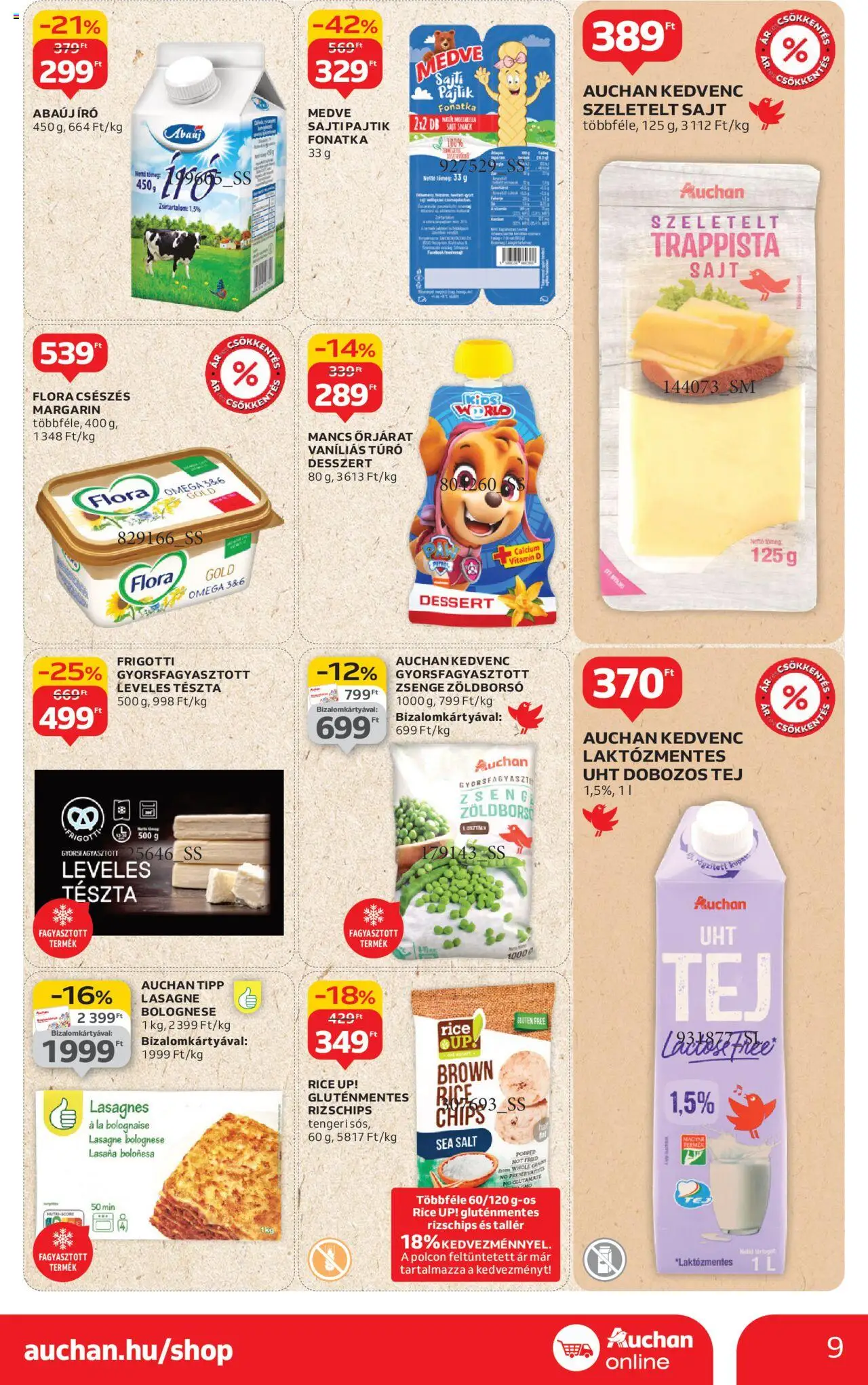 Auchan akciós ujság - amely érvényes a következő dátumtól: 28.08.2025 | Oldal: 9 | Termékek: Margarin, Sajt, Lasagne, Szeletelt sajt